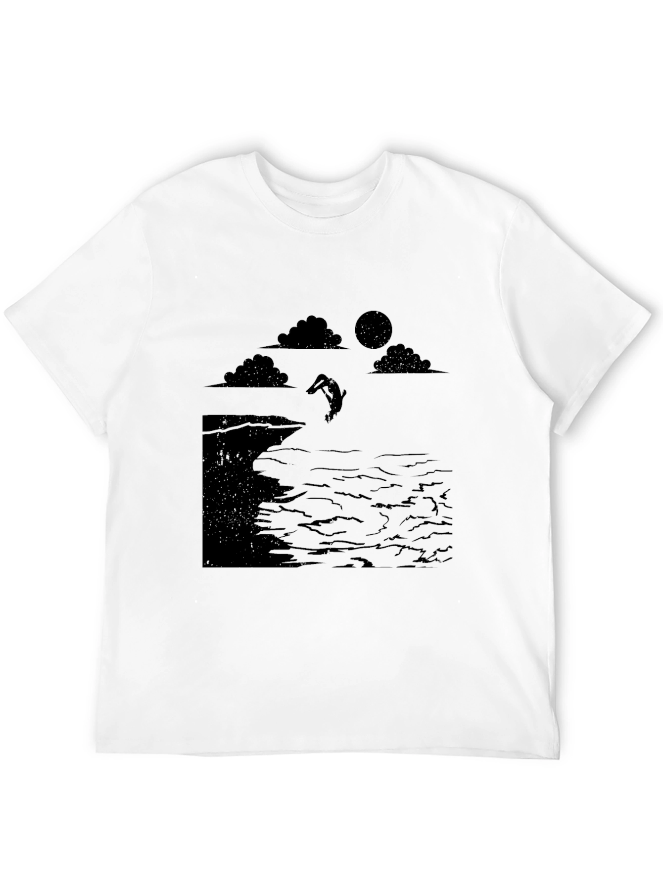 Black Black Cliff Diver Graphic Tee - Unique Design view 12