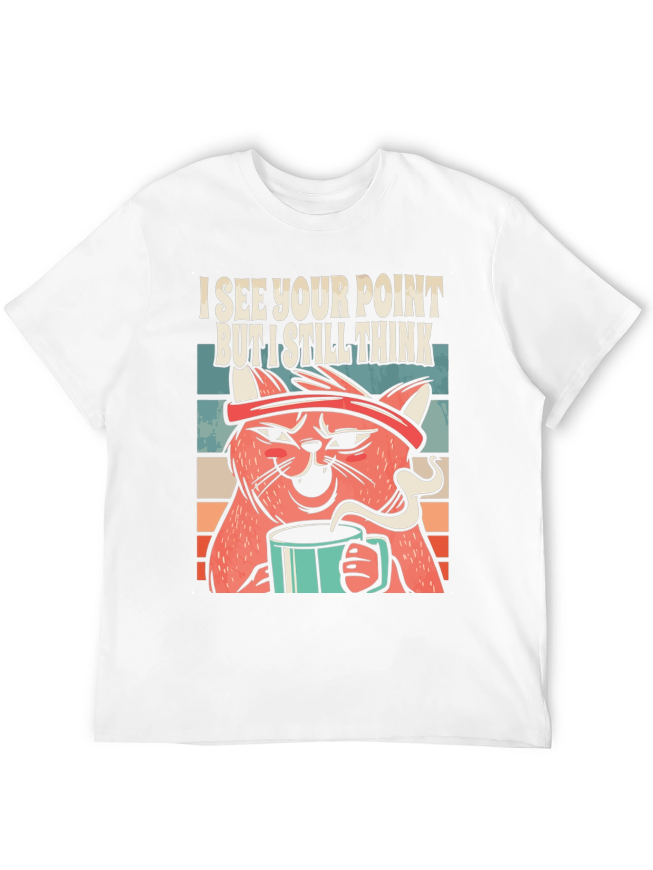 Black I See Your Point Cat T-Shirt view 12