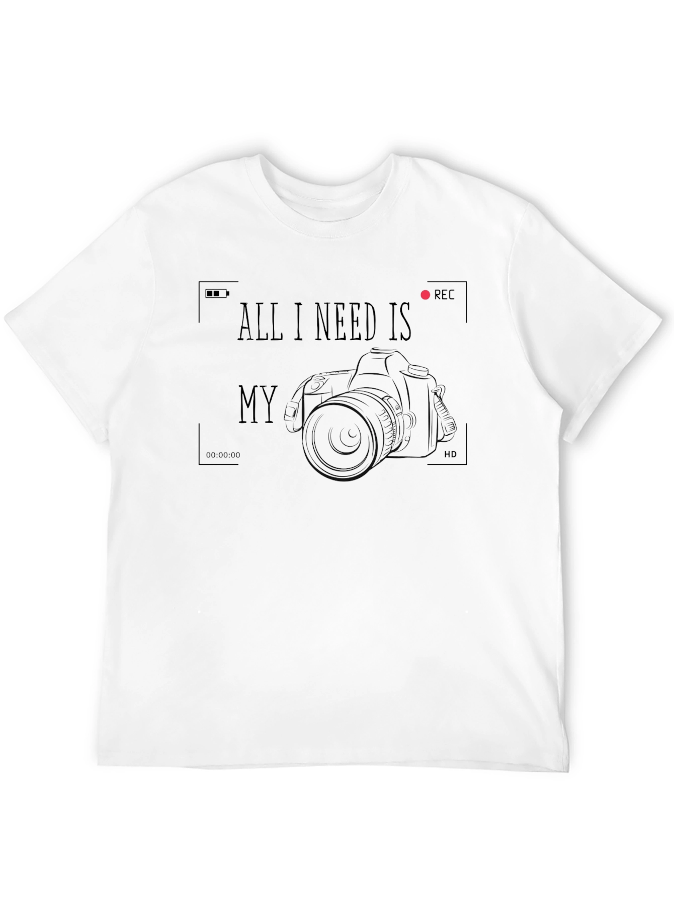 Black All I Need is My Camera Black T-Shirt view 12