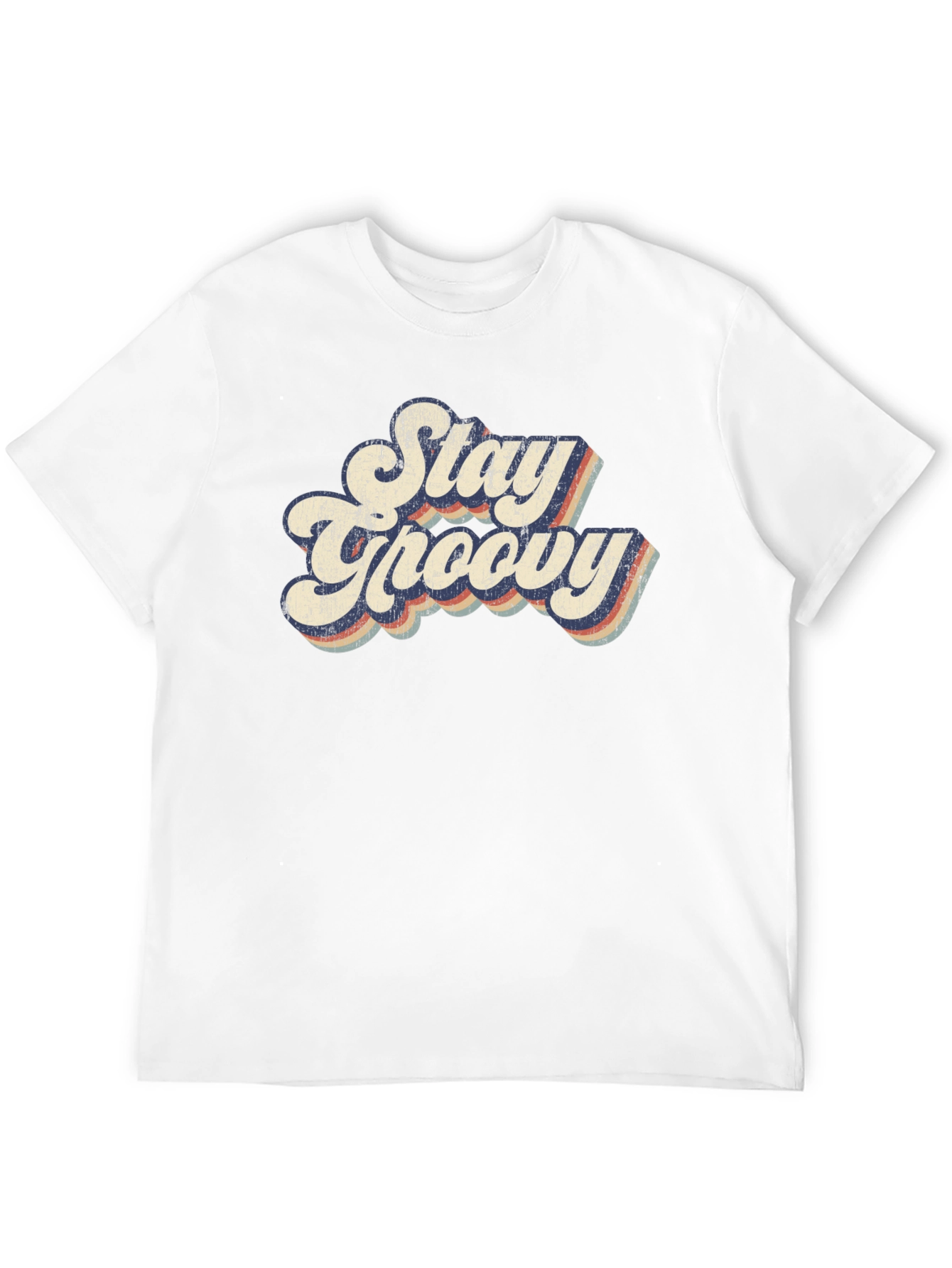 Black Stay Groovy Retro T-Shirt - Vintage Style Tee view 12