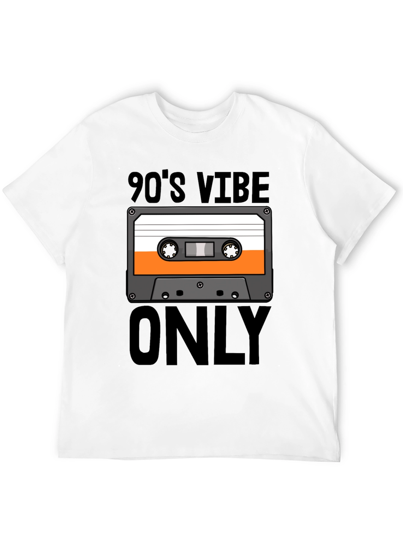 Black 90's Vibe Only Cassette Tape T-Shirt - Retro Style Tee view 12