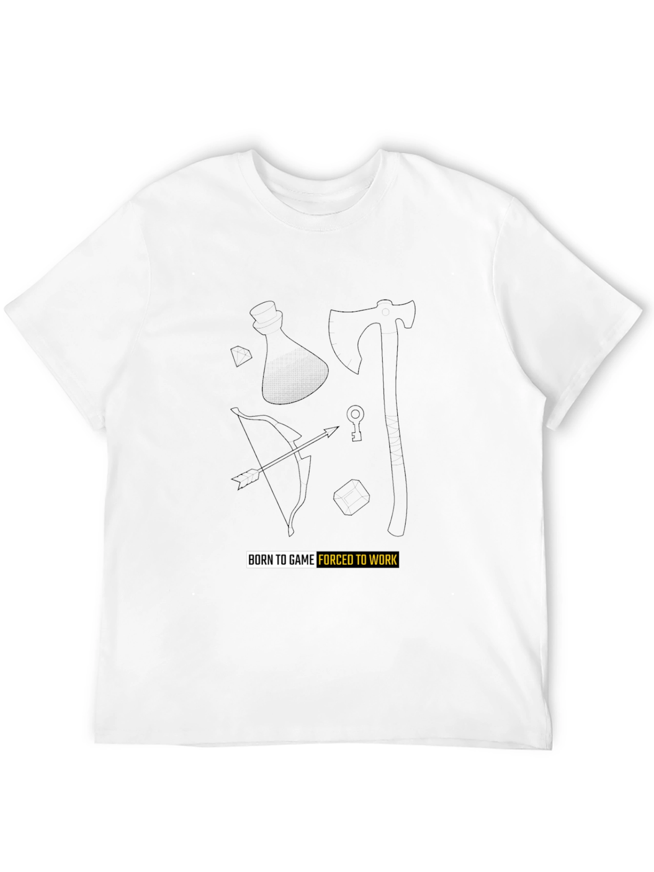 Black Born to Game T-Shirt view 12