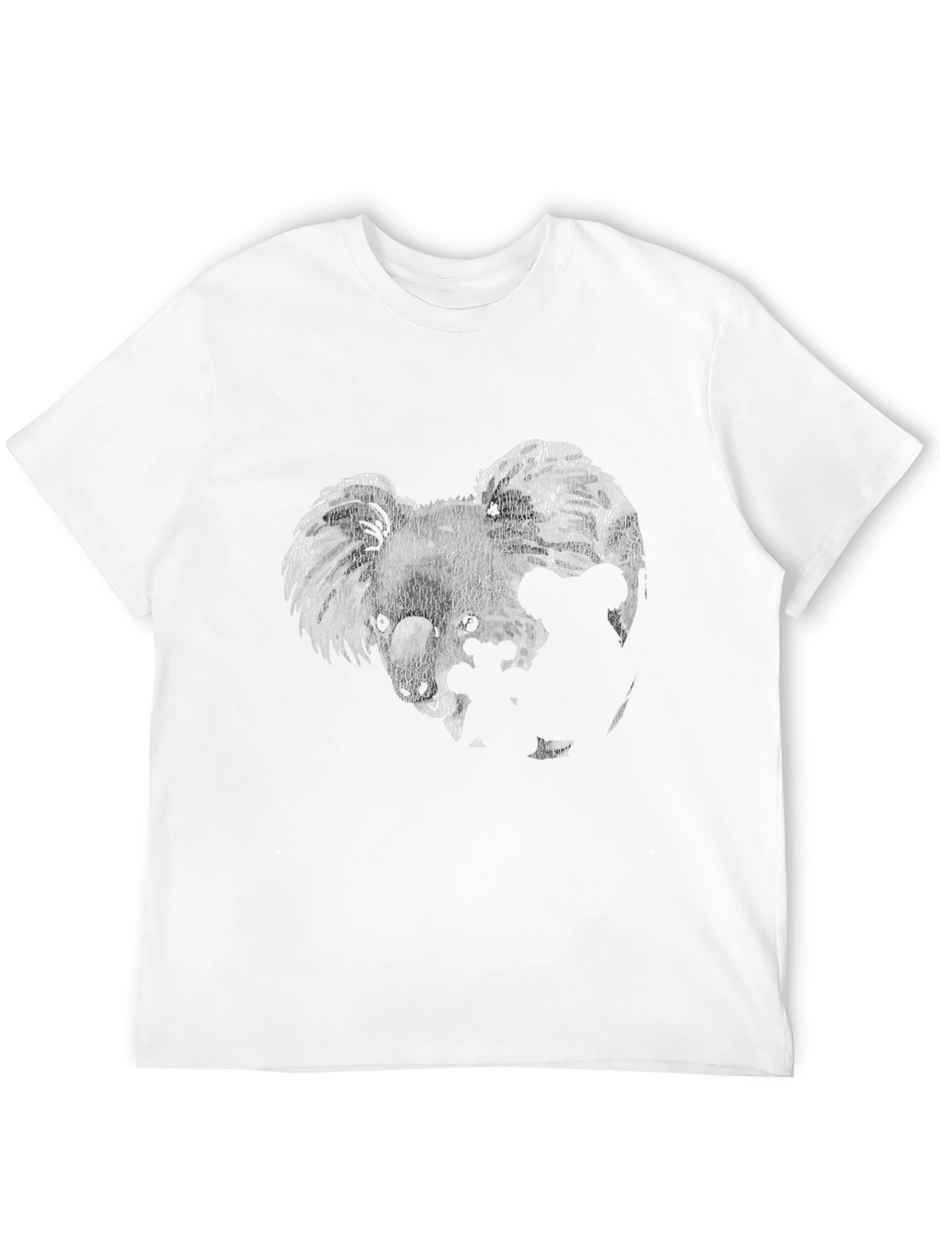 Black Koala Family Graphic Tee - Black Cotton T-Shirt view 12