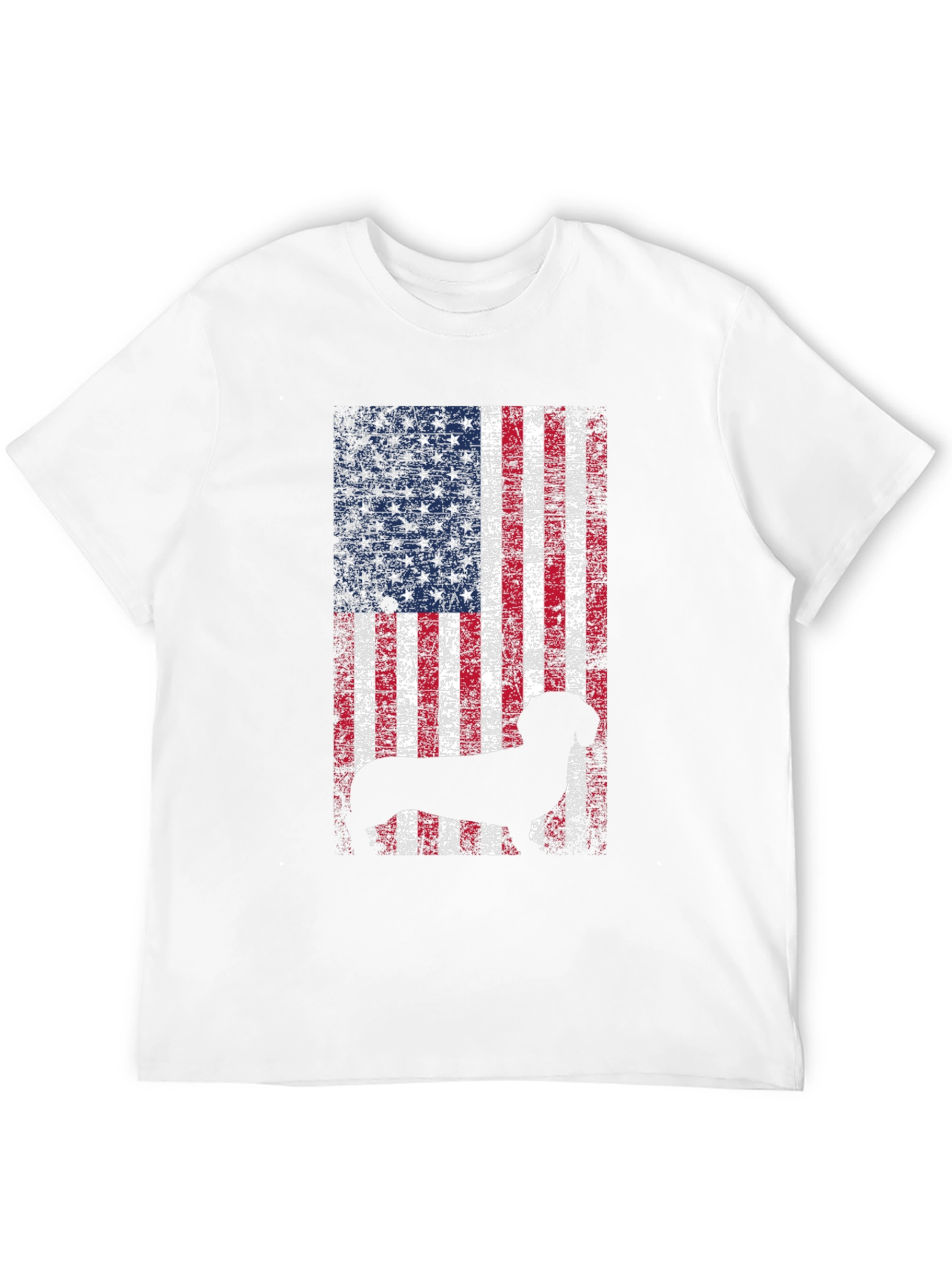 Black Patriotic Dog USA Flag T-Shirt view 12