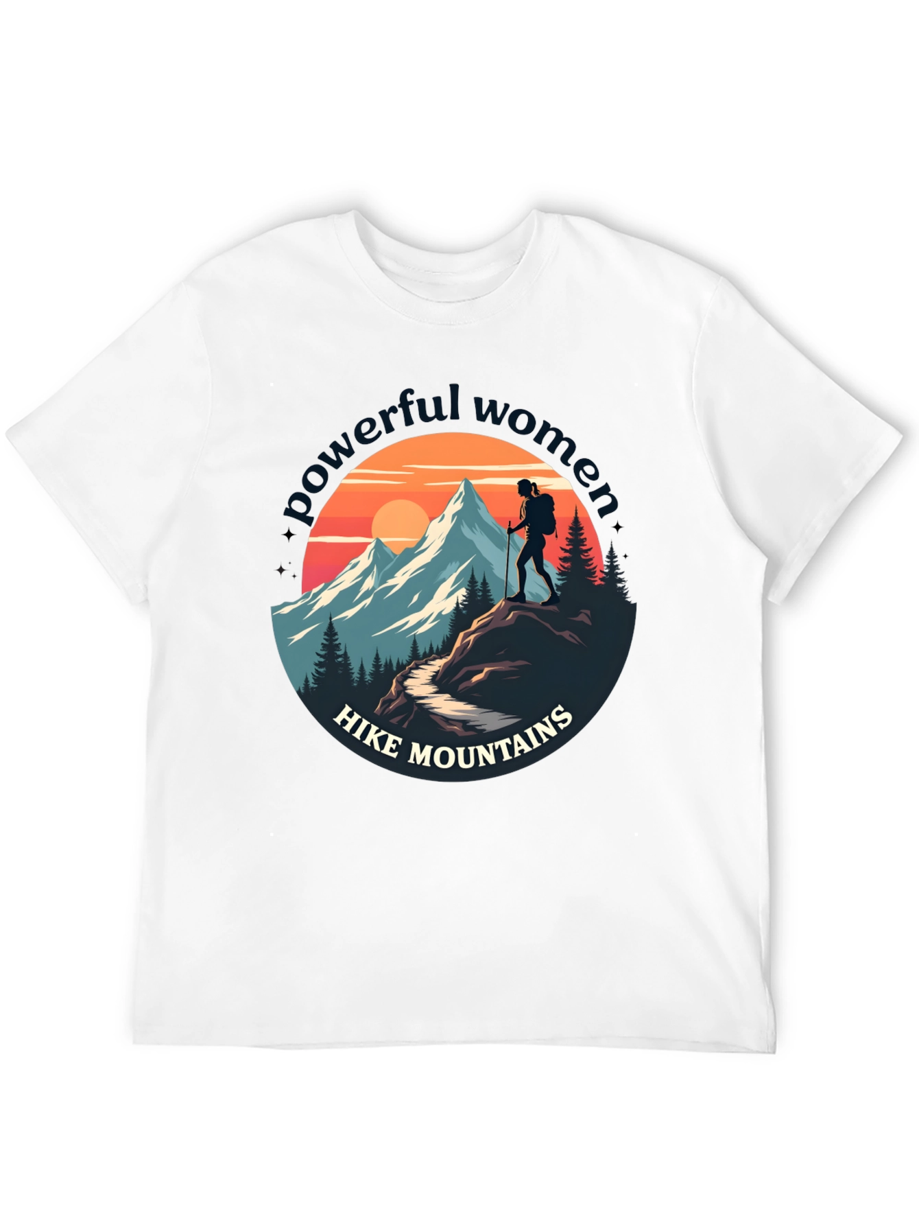 Black Powerful Women Hike Mountains Graphic Tee view 12