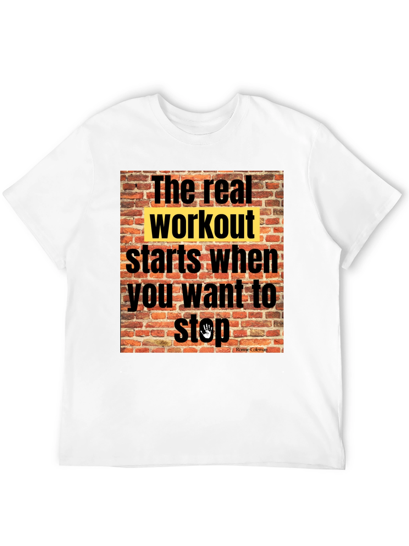 Black Workout Motivation T-Shirt: The Real Workout view 12
