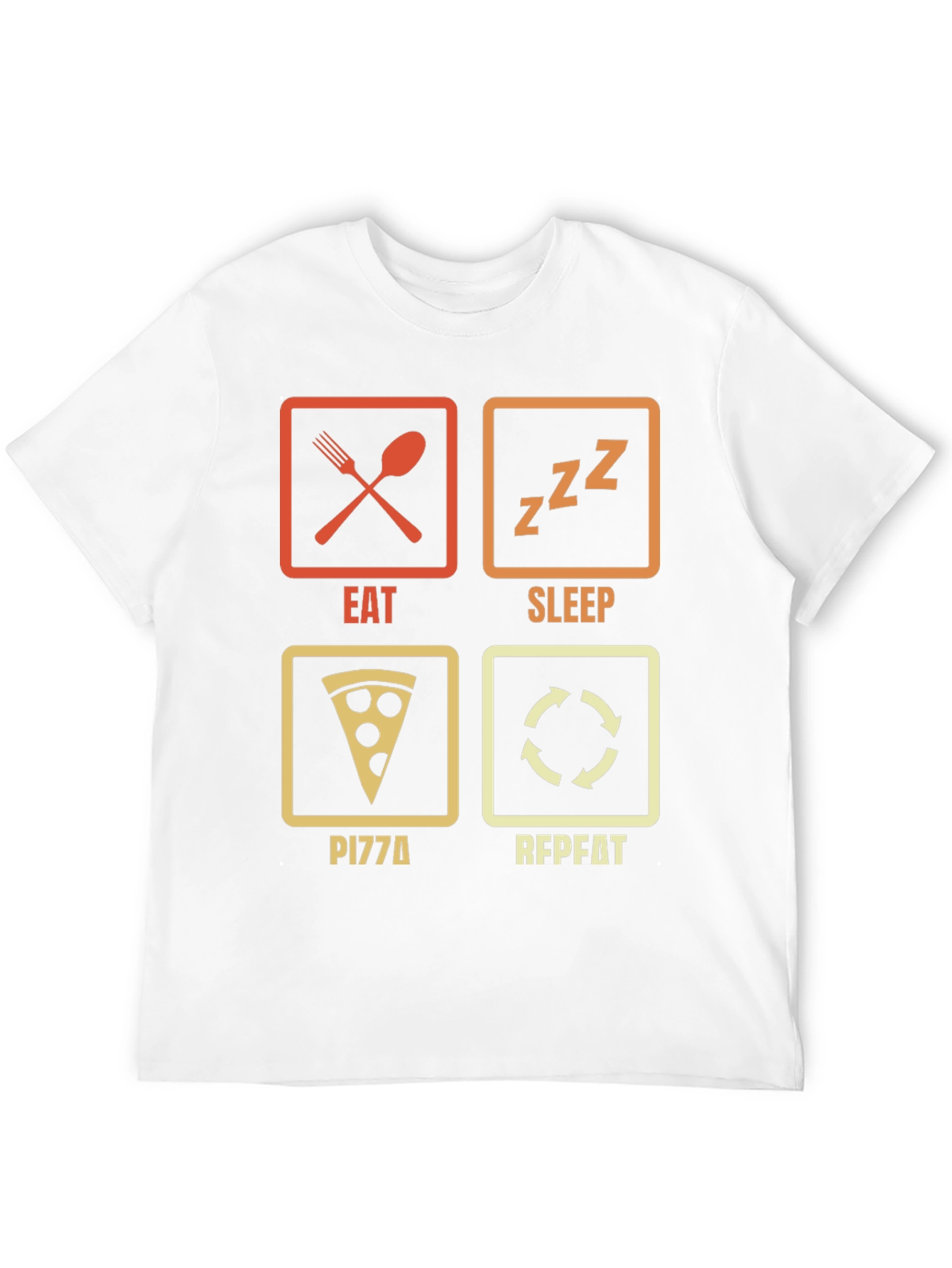 Black Eat Sleep Pizza Repeat T-Shirt - Funny Foodie Tee view 12