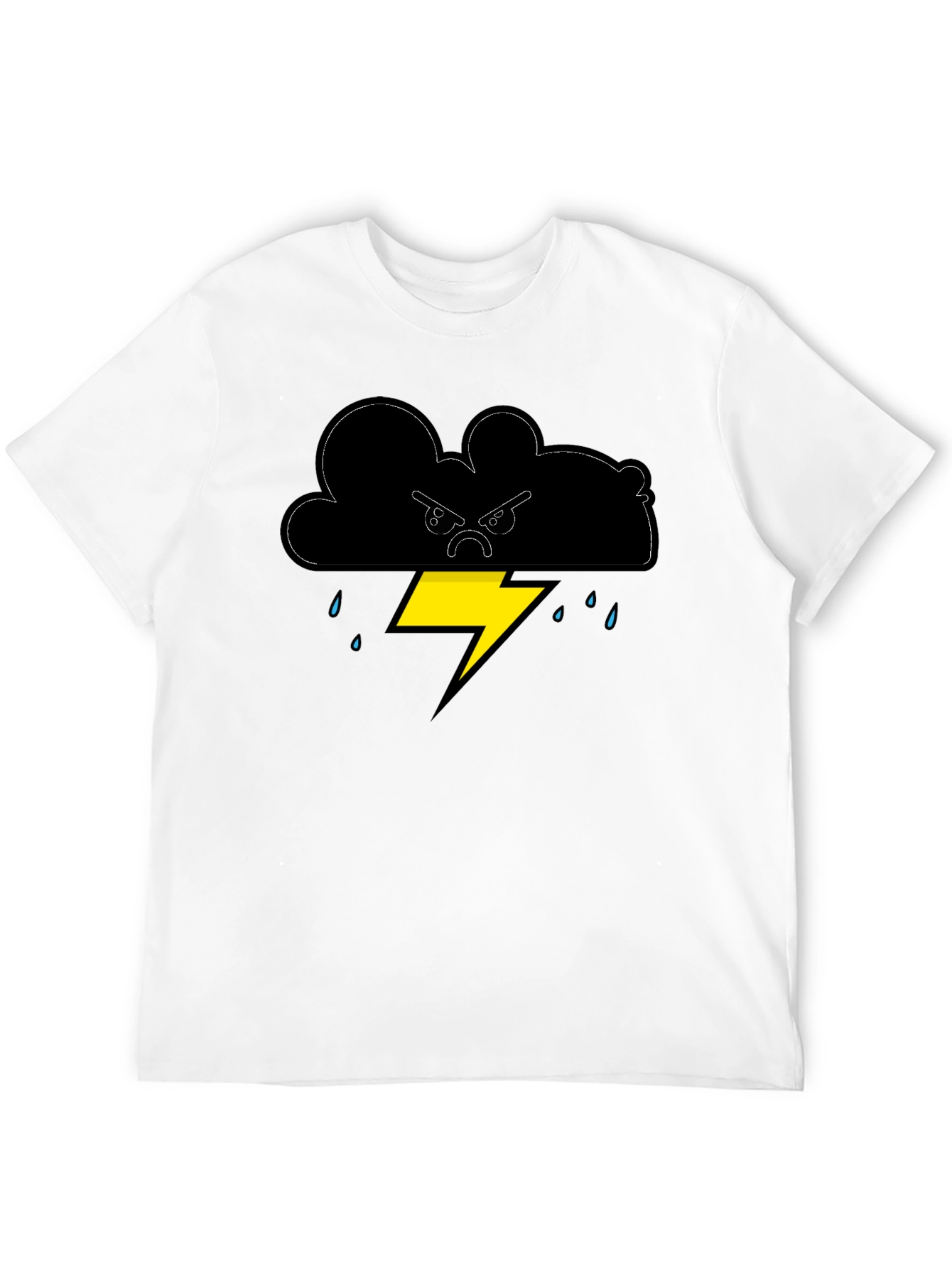 Black Angry Cloud Lightning Bolt Graphic Tee view 12