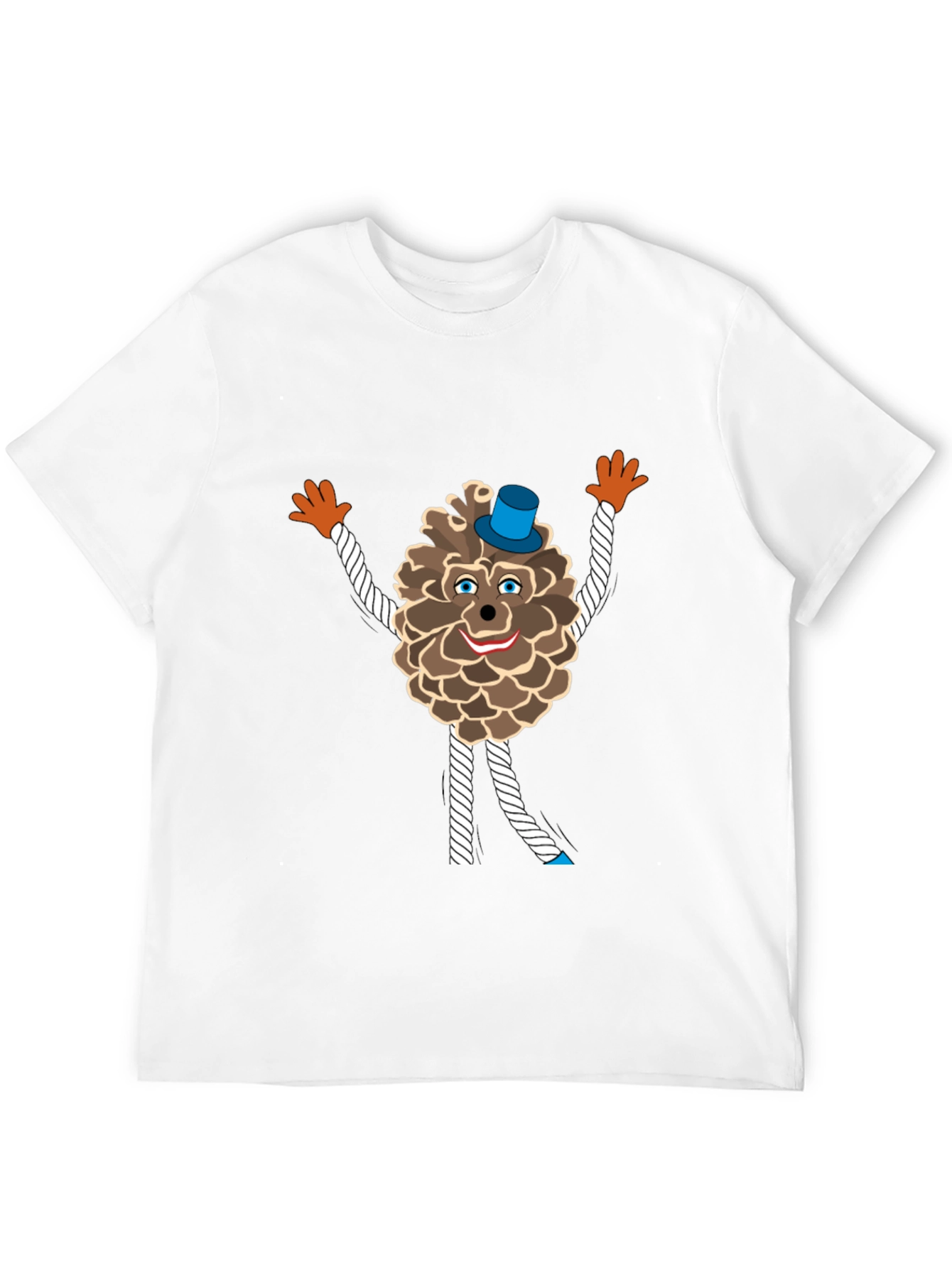 Black Fun Pine Cone Cartoon T-Shirt view 12