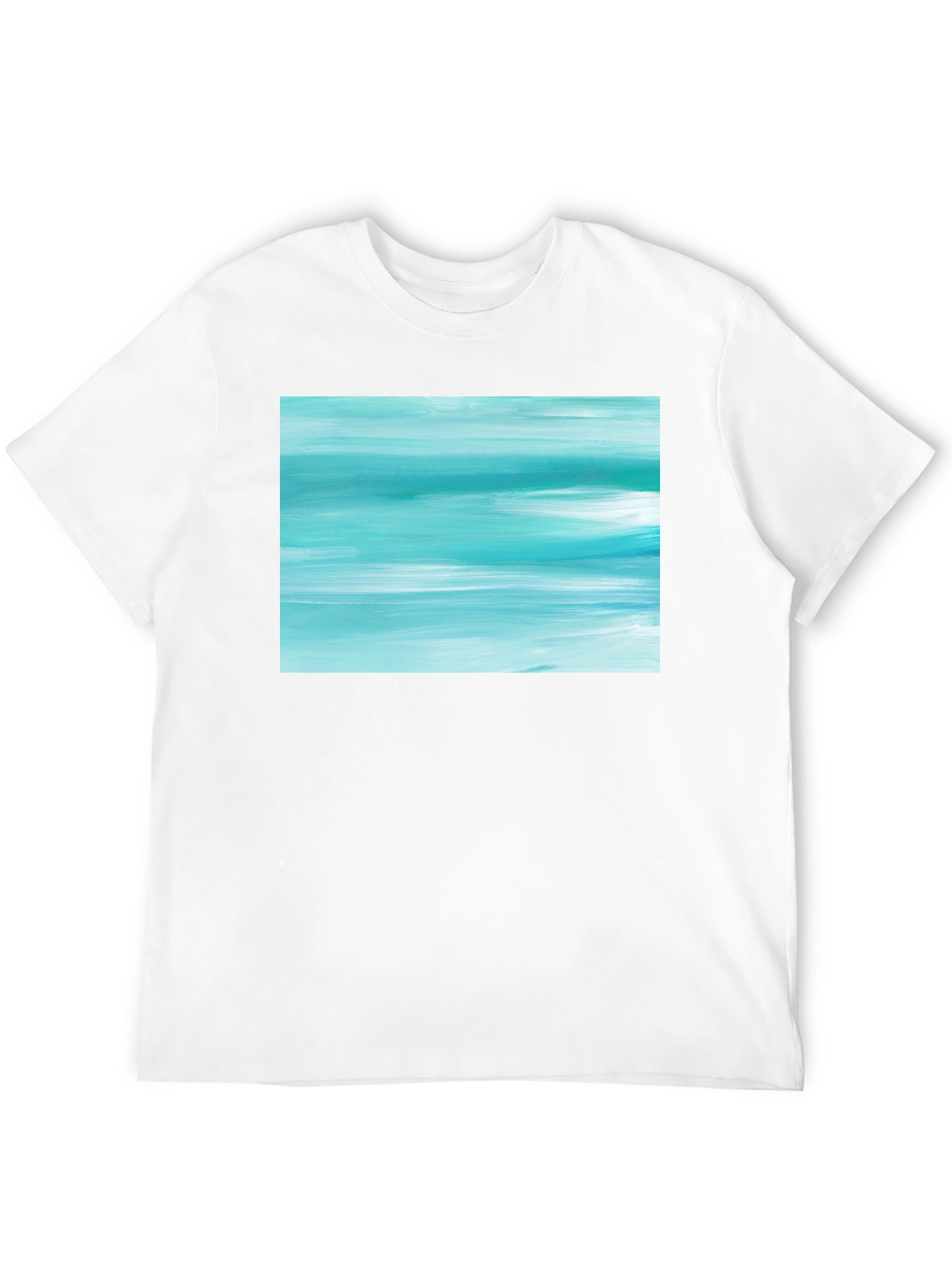 Black Abstract Aqua Brushstroke Graphic Tee - Soft Cotton view 12