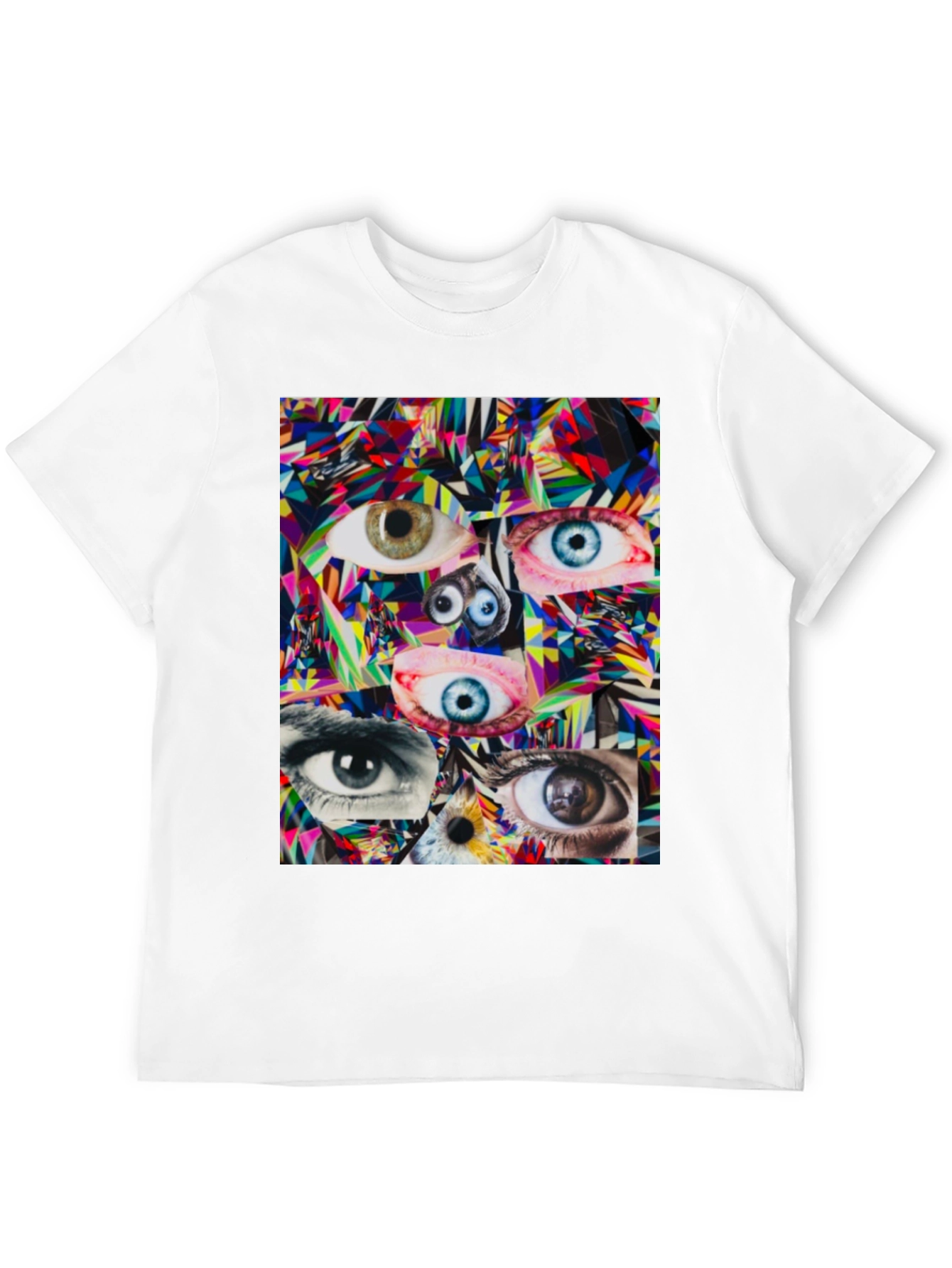 Black Eye Collage Graphic Tee - Black Unisex T-Shirt view 12