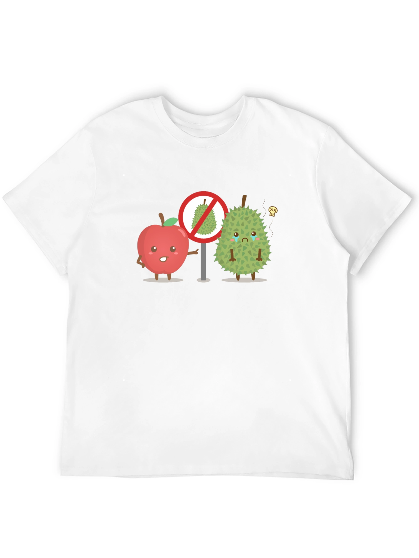 Black Funny Apple & Durian Graphic T-Shirt view 12