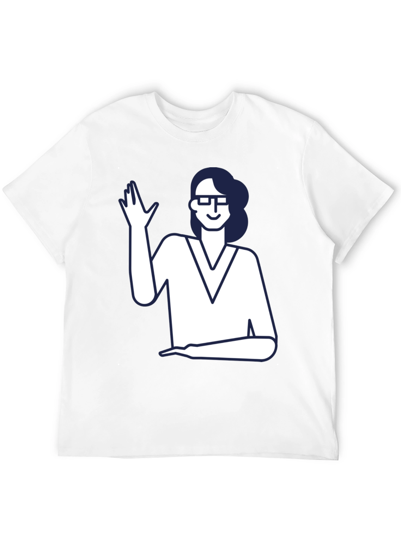 Black Nerdy Waving Woman Graphic Tee view 12