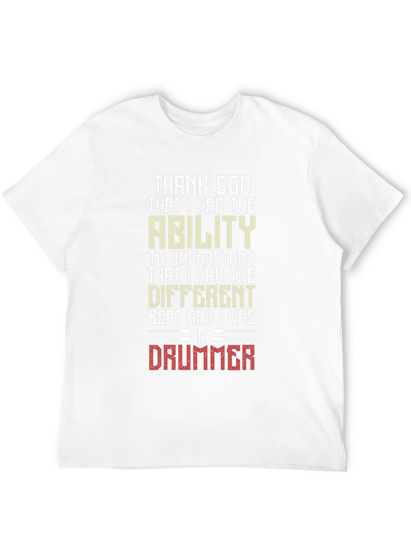 Black Thank God Drummer T-Shirt view 12