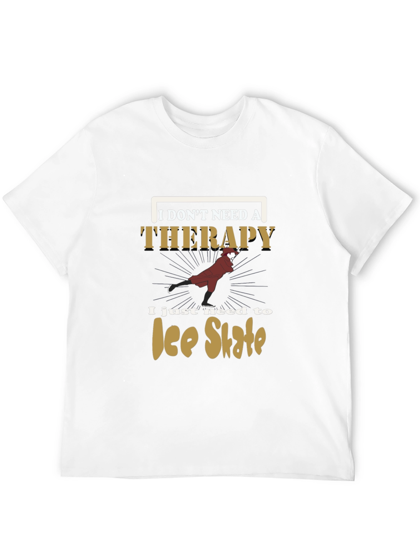 Black Ice Skate Therapy T-Shirt - Funny Ice Skating Tee view 12