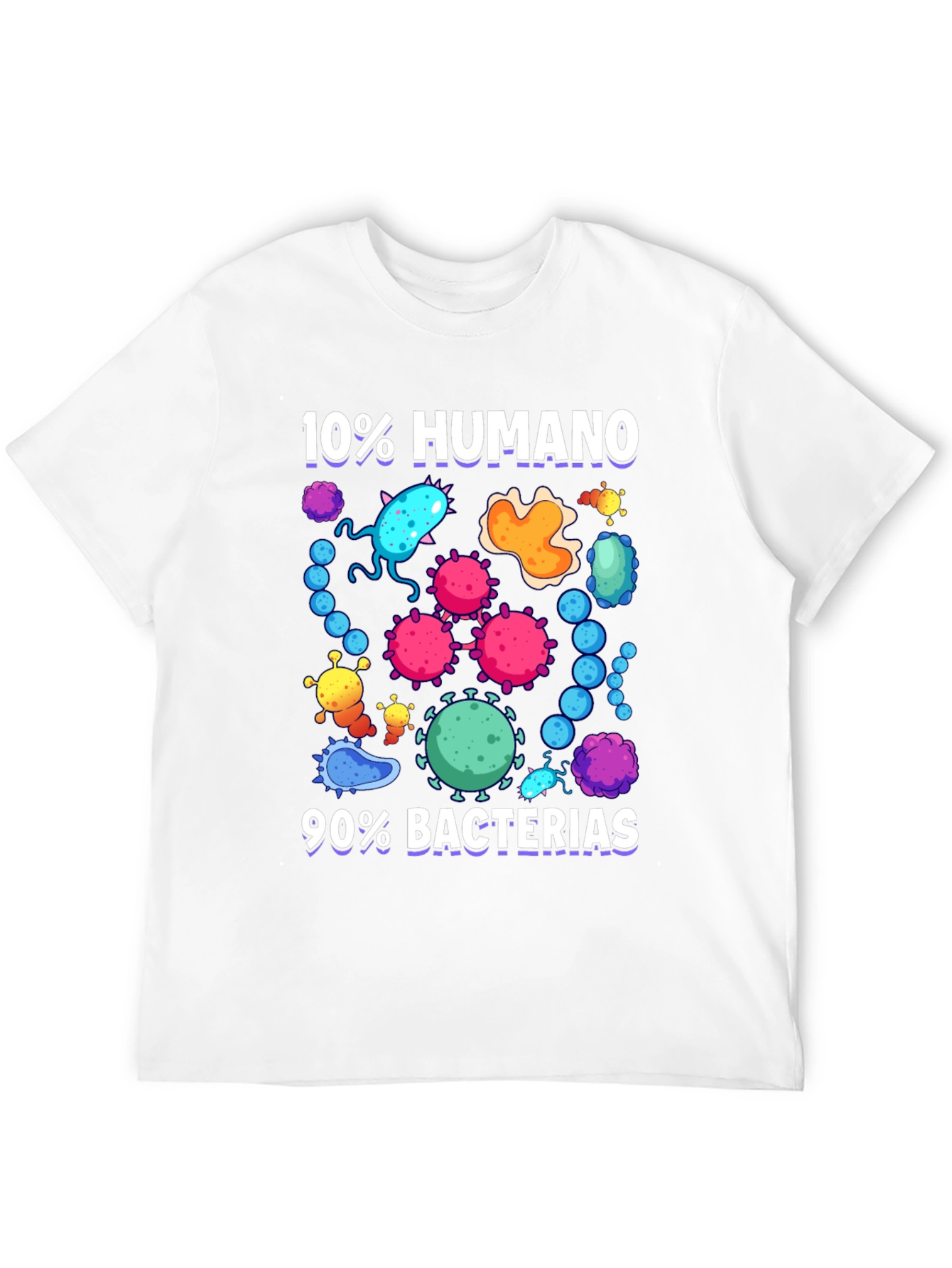 Black Funny 10% Humano 90% Bacterias Graphic T-Shirt view 12