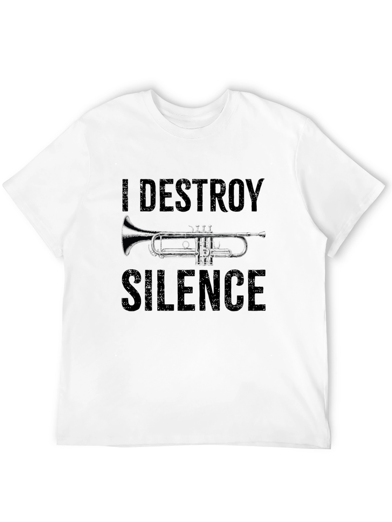 Black I Destroy Silence Trumpet Graphic T-Shirt view 12