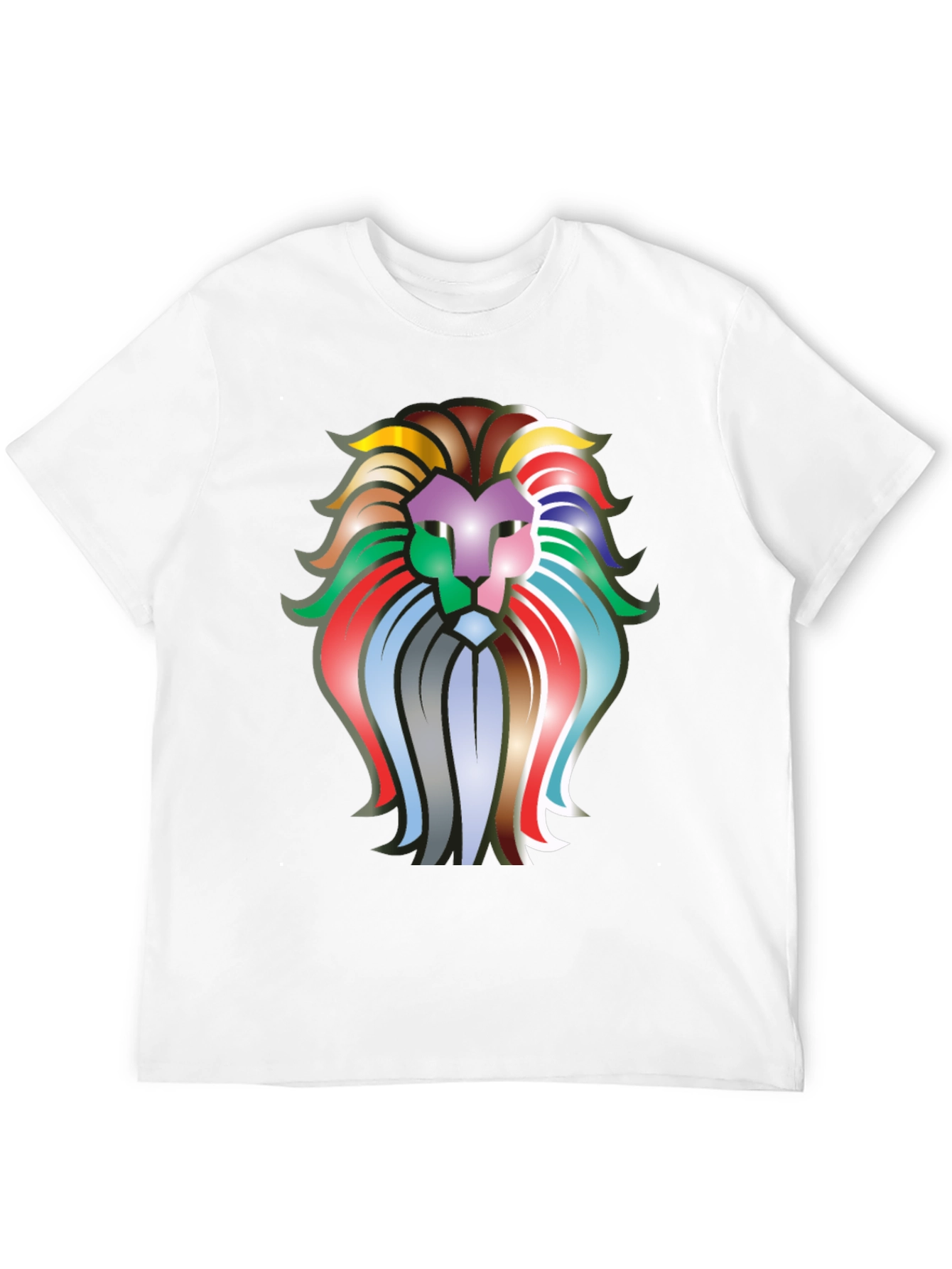 Black Colorful Lion Graphic T-Shirt - Bold Statement Tee view 12