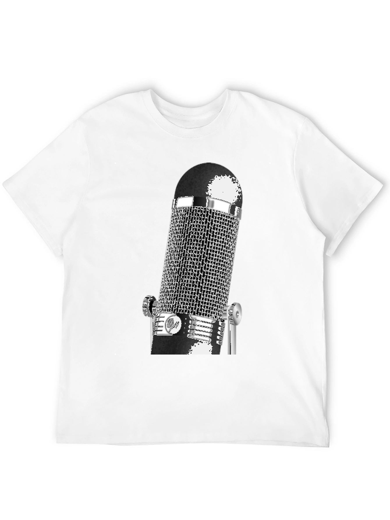 Black Vintage Microphone Graphic T-Shirt - Black view 12