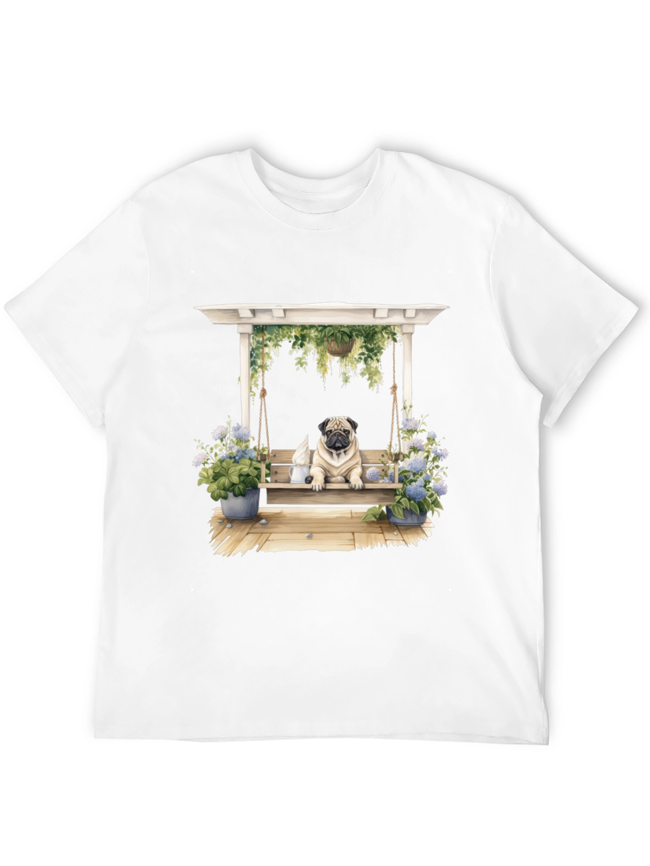 Black Pug on Swing T-Shirt - Unique Dog Lover Gift view 12
