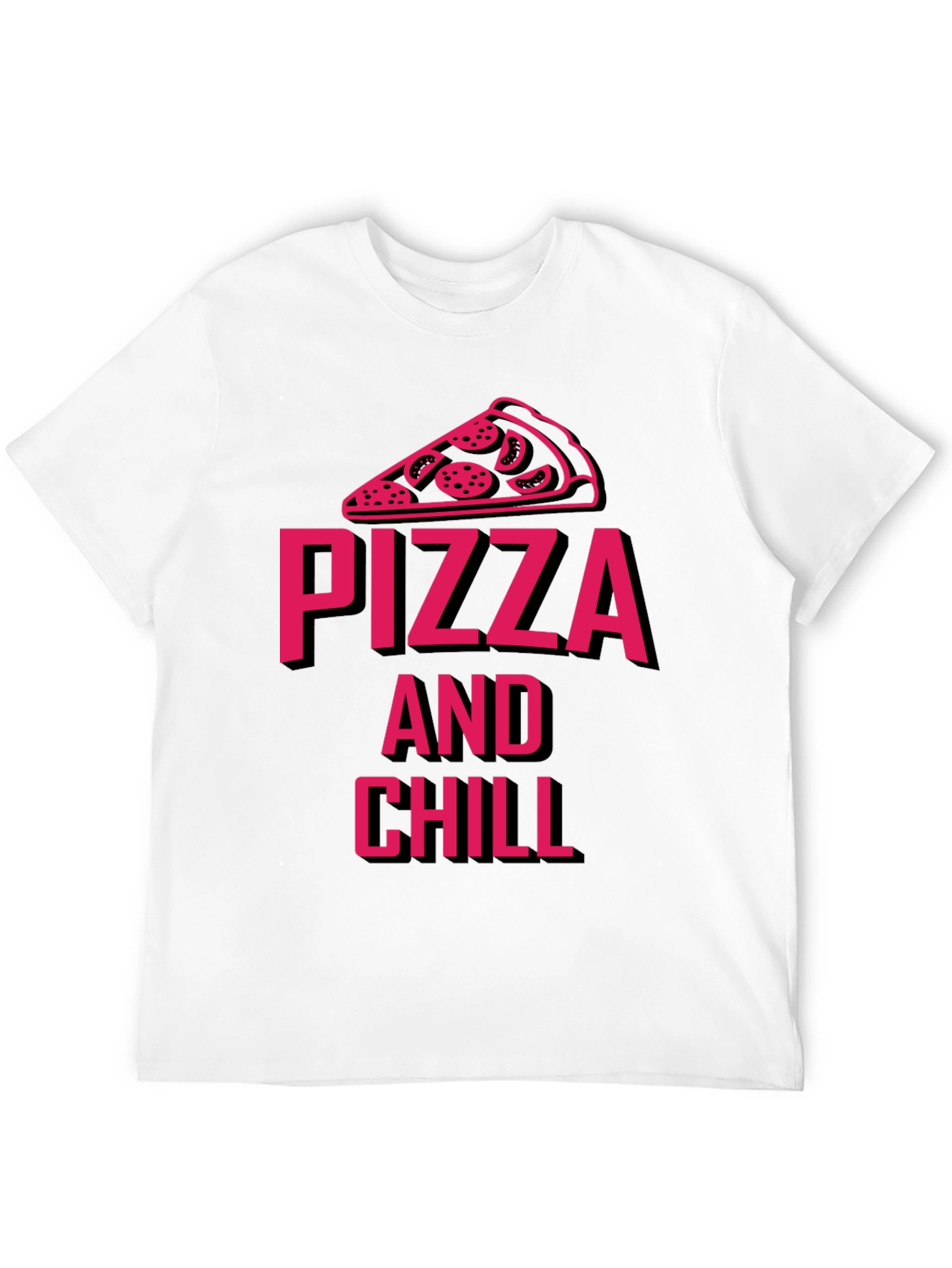 Black Pizza and Chill Graphic Tee - Unisex view 12