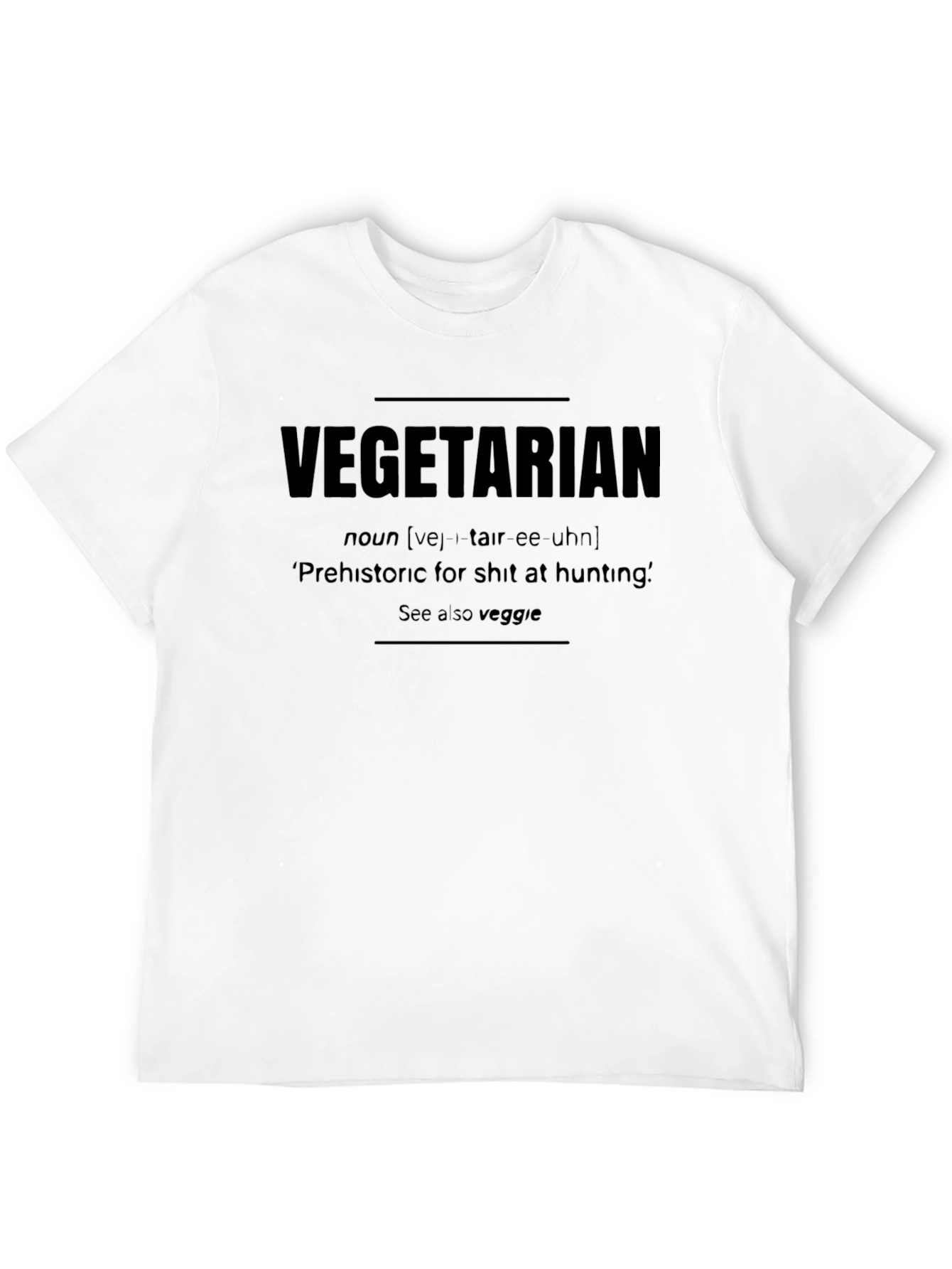Black Vegetarian Definition Graphic T-Shirt view 12