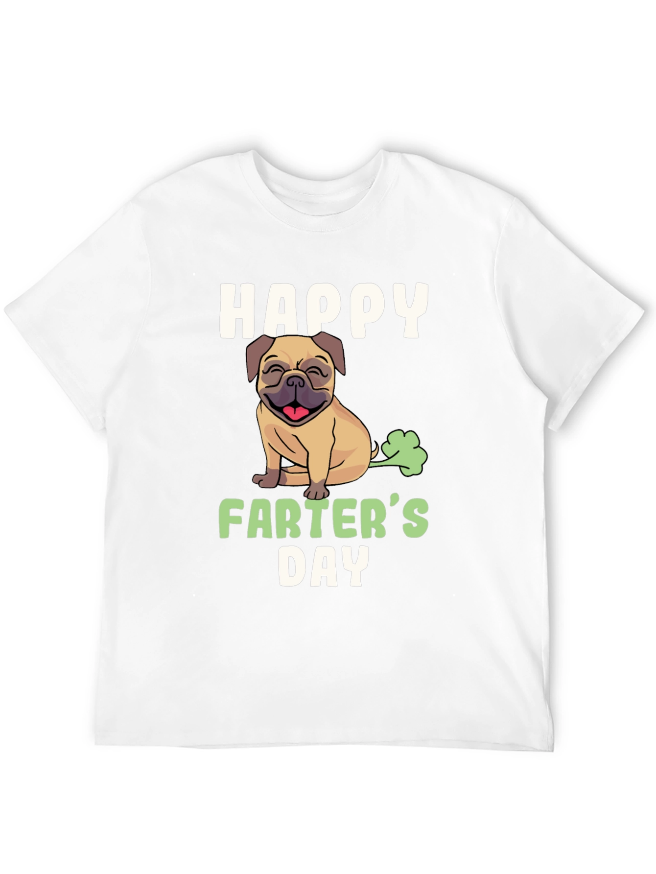 Black Happy Farter's Day Pug T-Shirt view 12