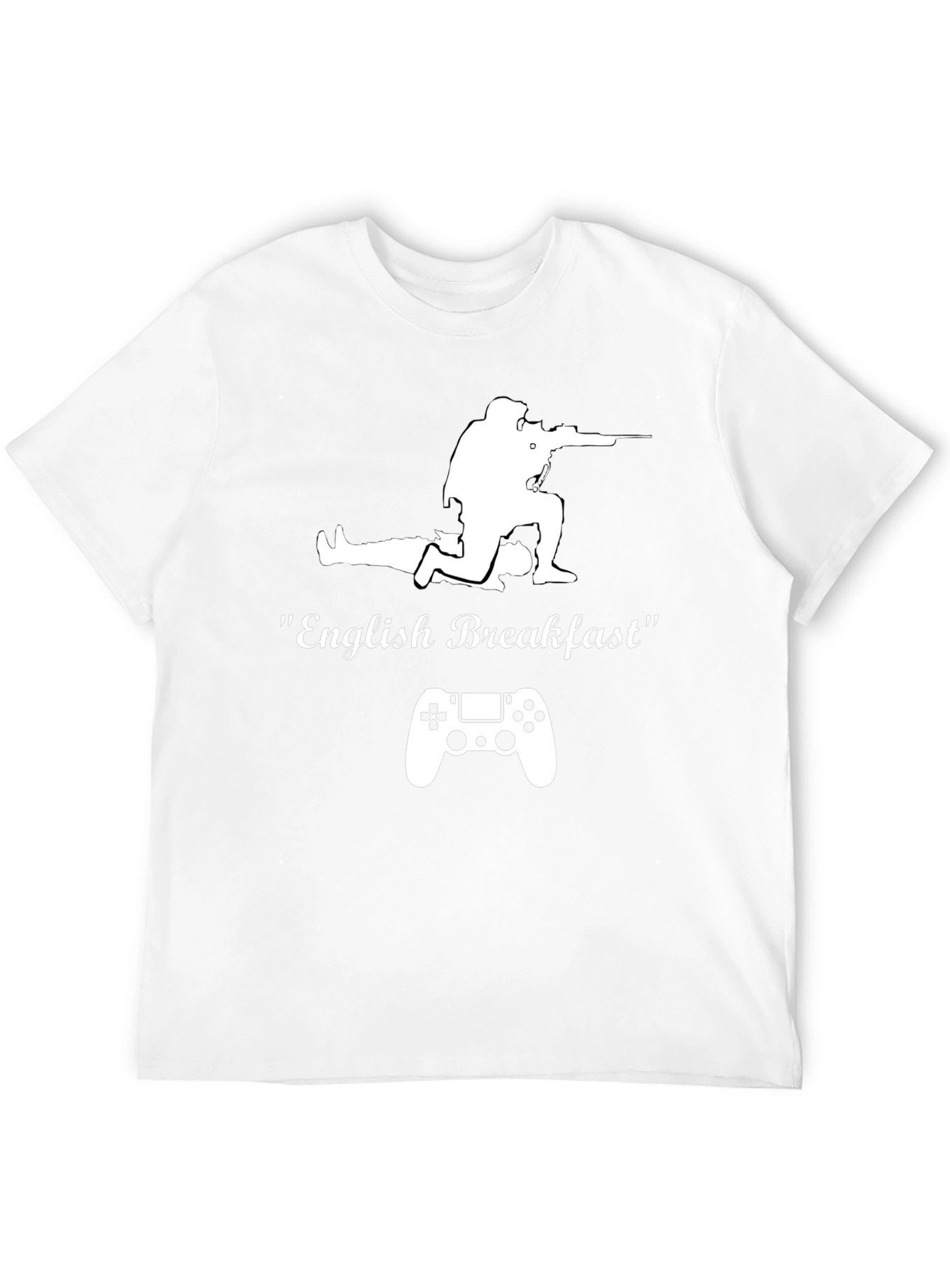 Black English Breakfast Gamer T-Shirt - Black Cotton Tee view 12