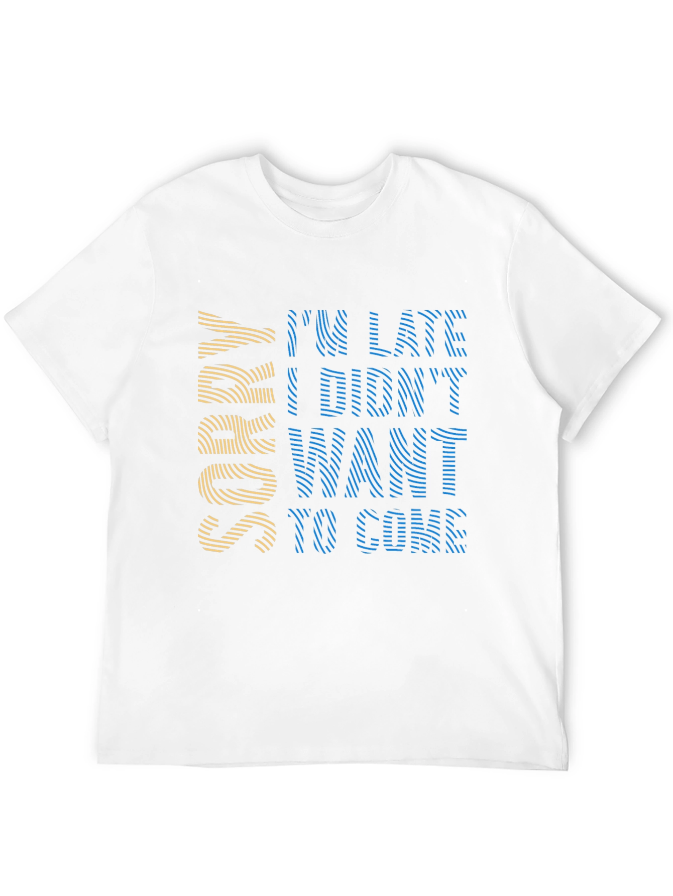 Black Funny I'm Late Graphic Tee - Soft Black Cotton T-Shirt view 12