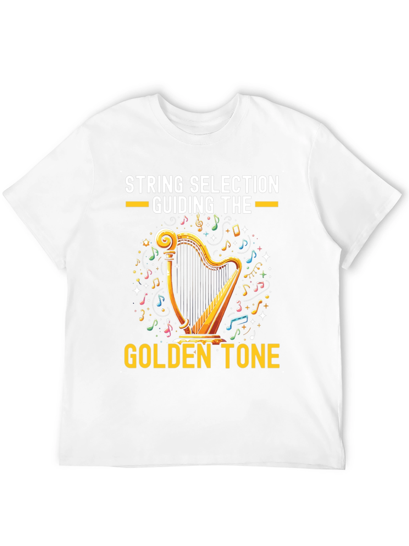 Black Golden Tone Harp Graphic Tee view 12