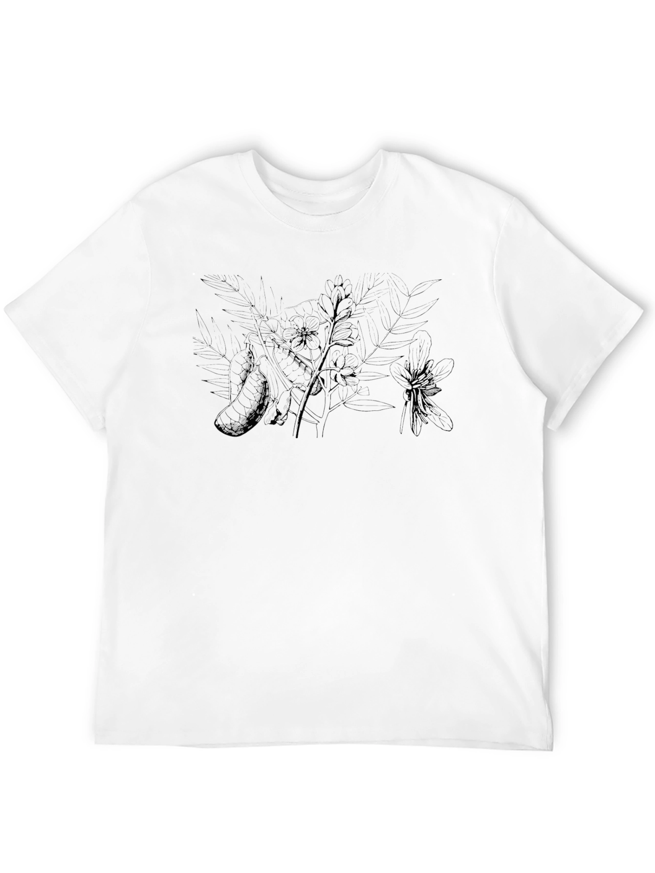 Black Men's Black Graphic Print Crew Neck T-Shirt view 12