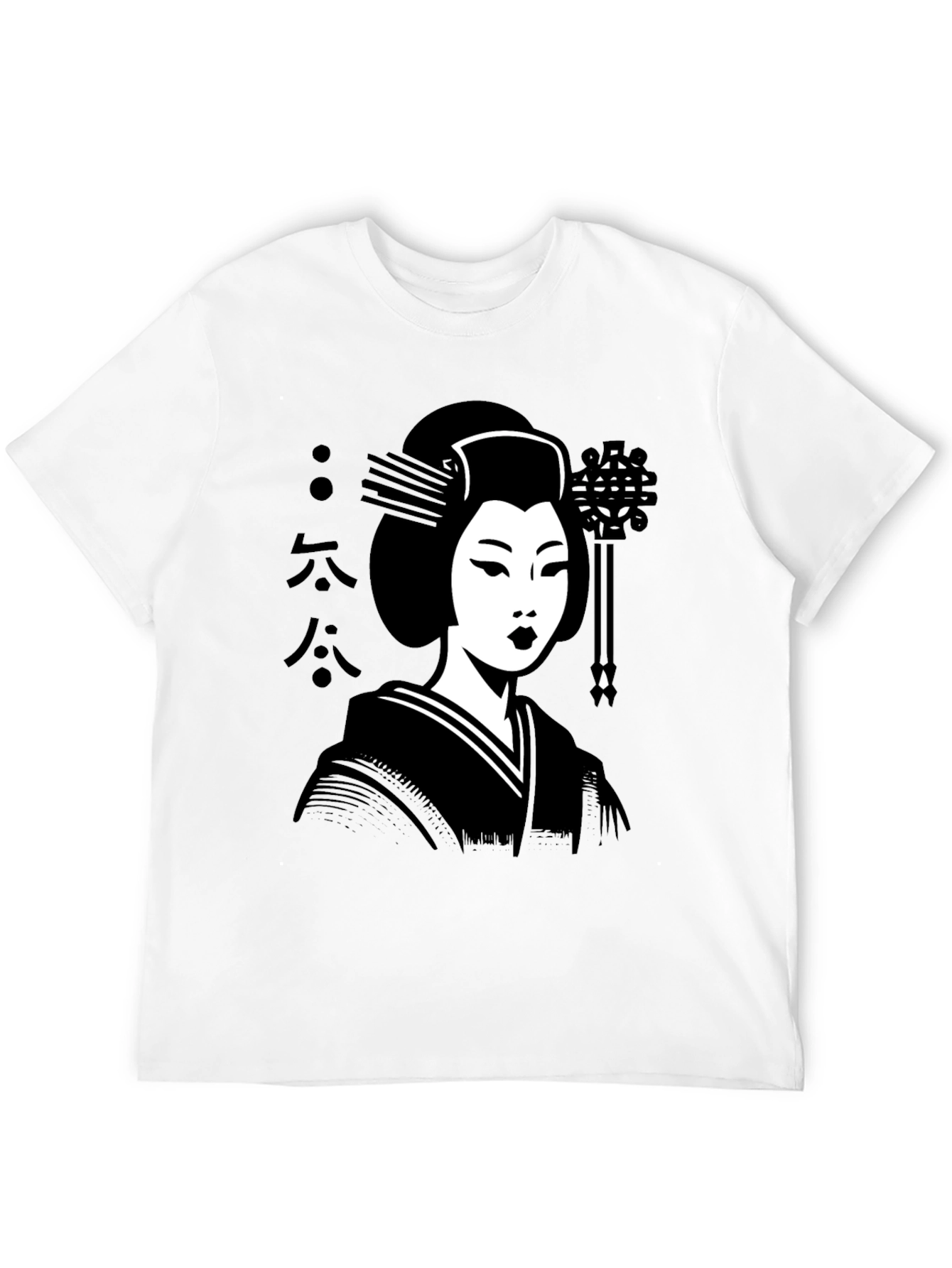 Black Geisha Graphic Tee - Black Cotton T-Shirt view 12