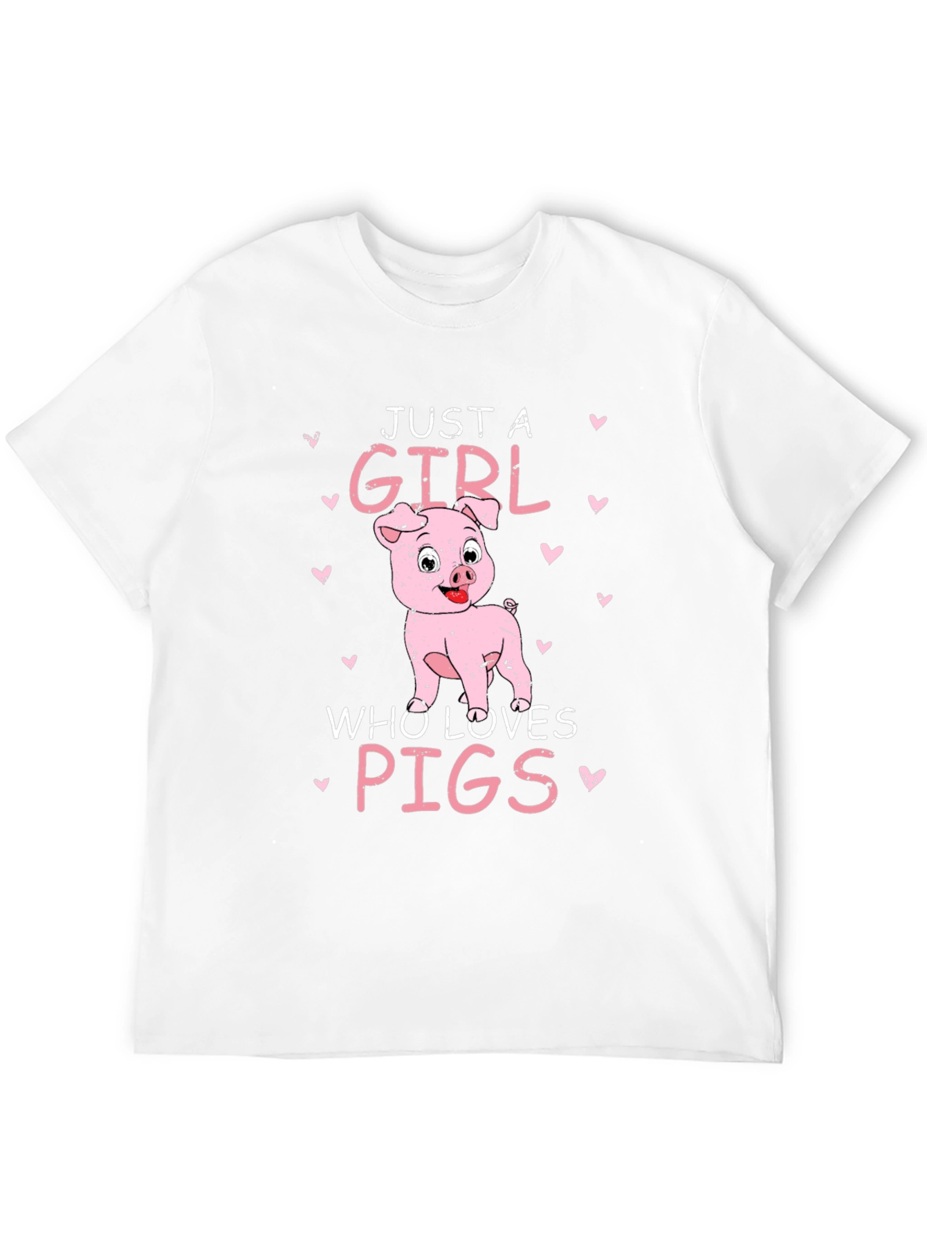 Black Just A Girl Who Loves Pigs T-Shirt view 12