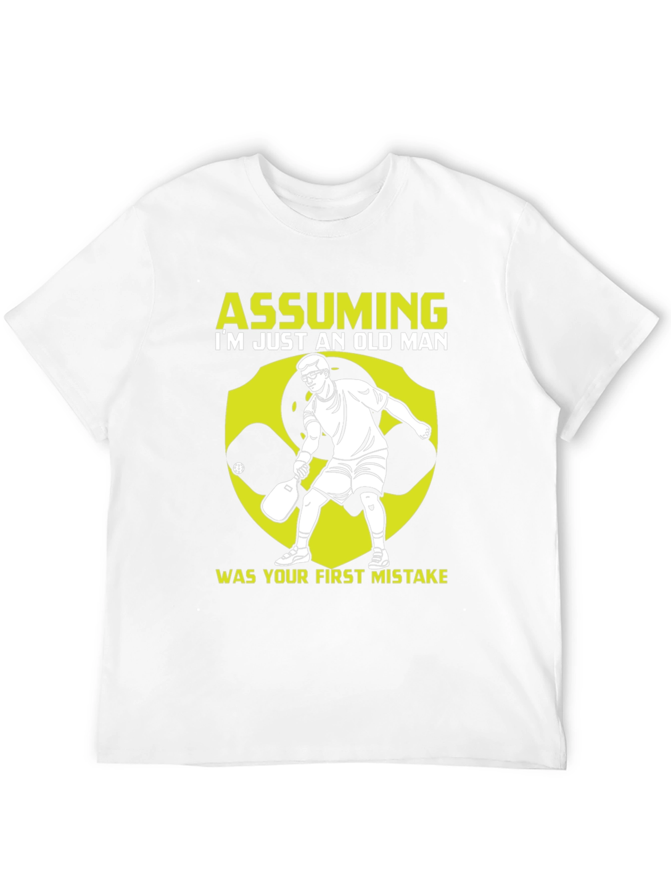 Black Funny Old Man Pickleball T-Shirt view 12