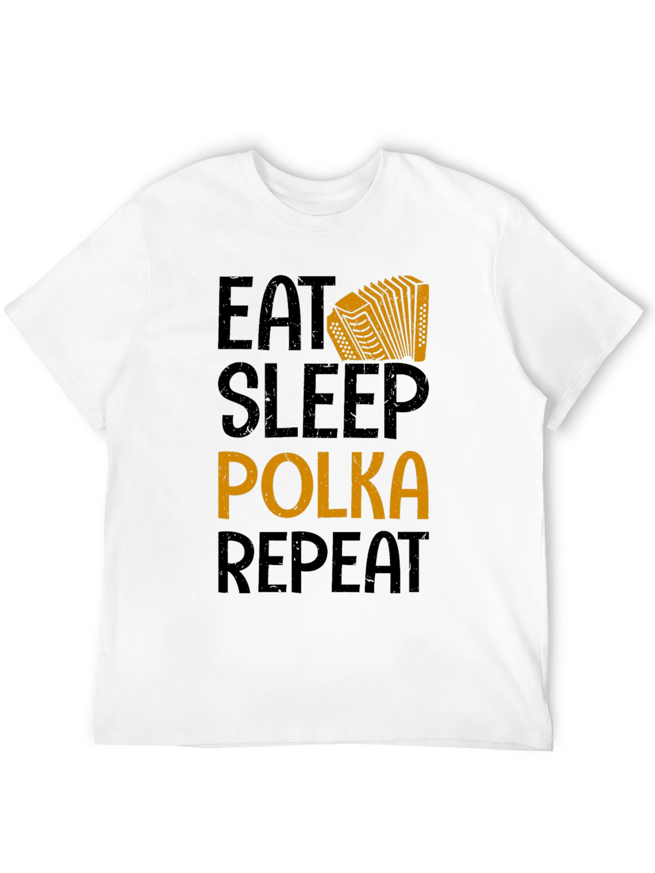 Black Eat Sleep Polka Repeat T-Shirt - Accordion Music Tee view 12