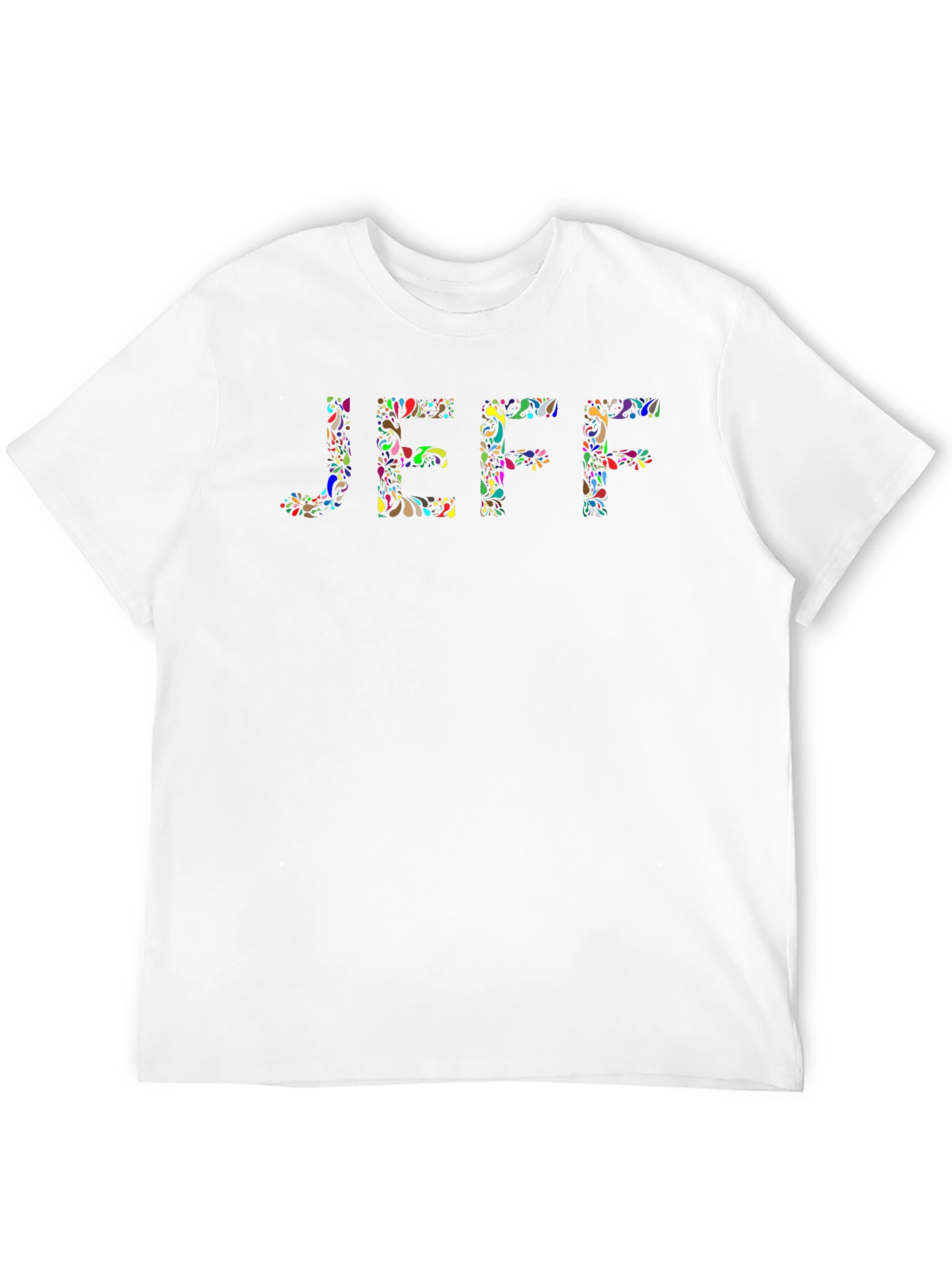 Black JEFF Floral Word Art Black T-Shirt view 12