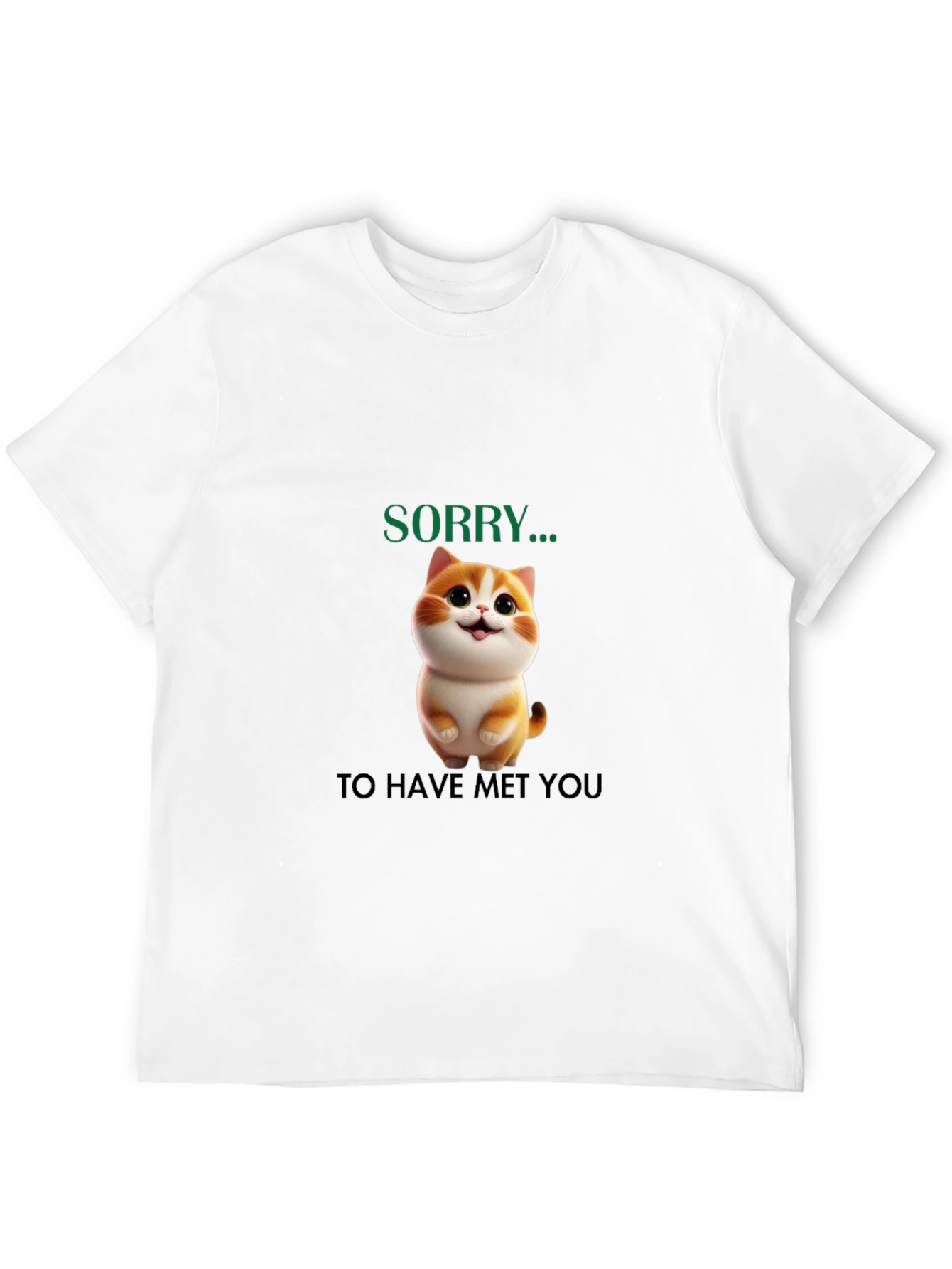 Black Cute Cat "Sorry..." Graphic Tee view 12