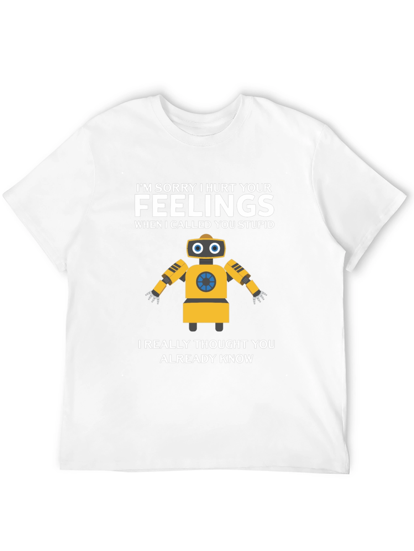 Black Funny Robot Apology Graphic T-Shirt view 12