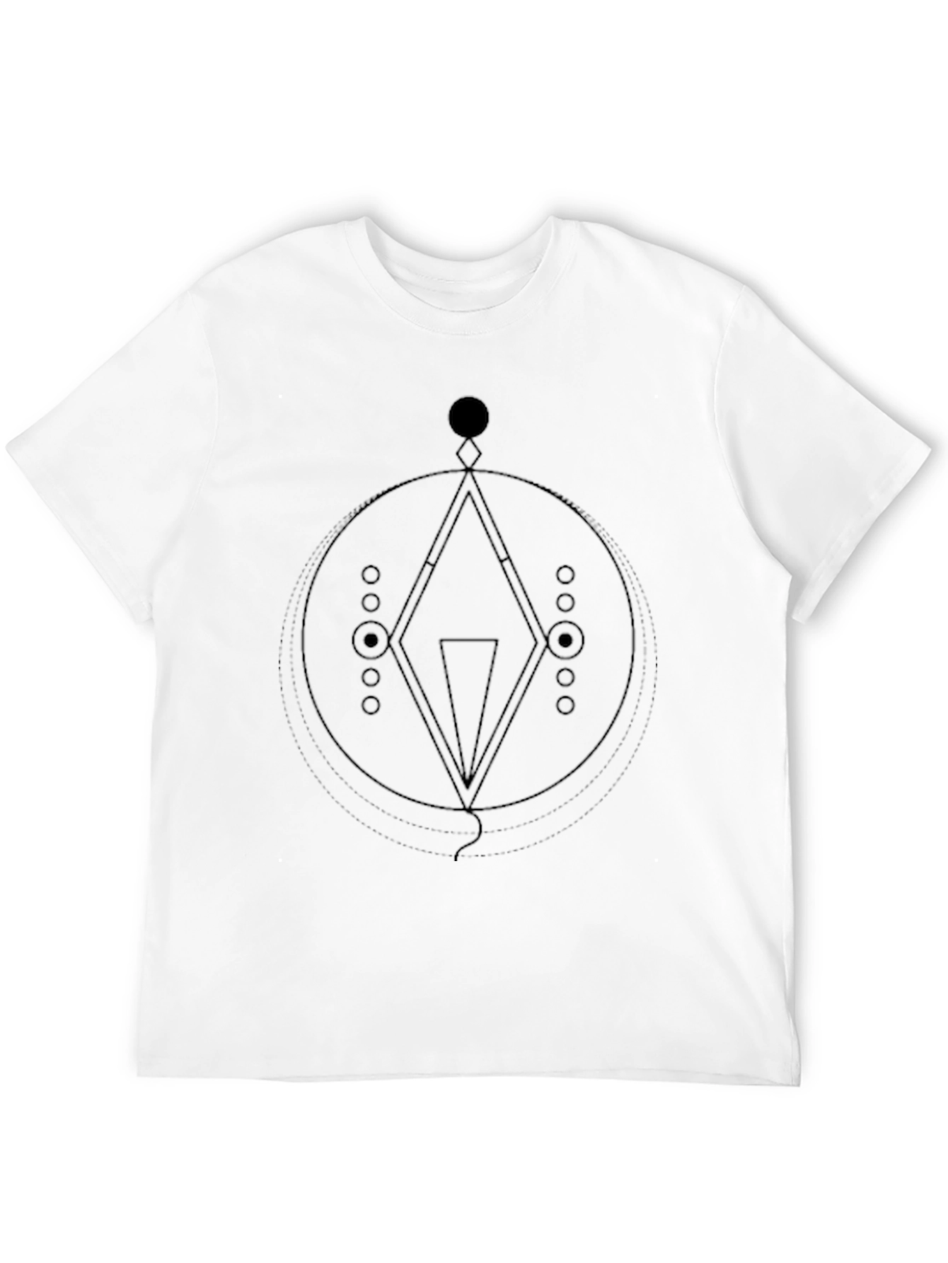 Black Geometric Graphic Black T-Shirt view 12