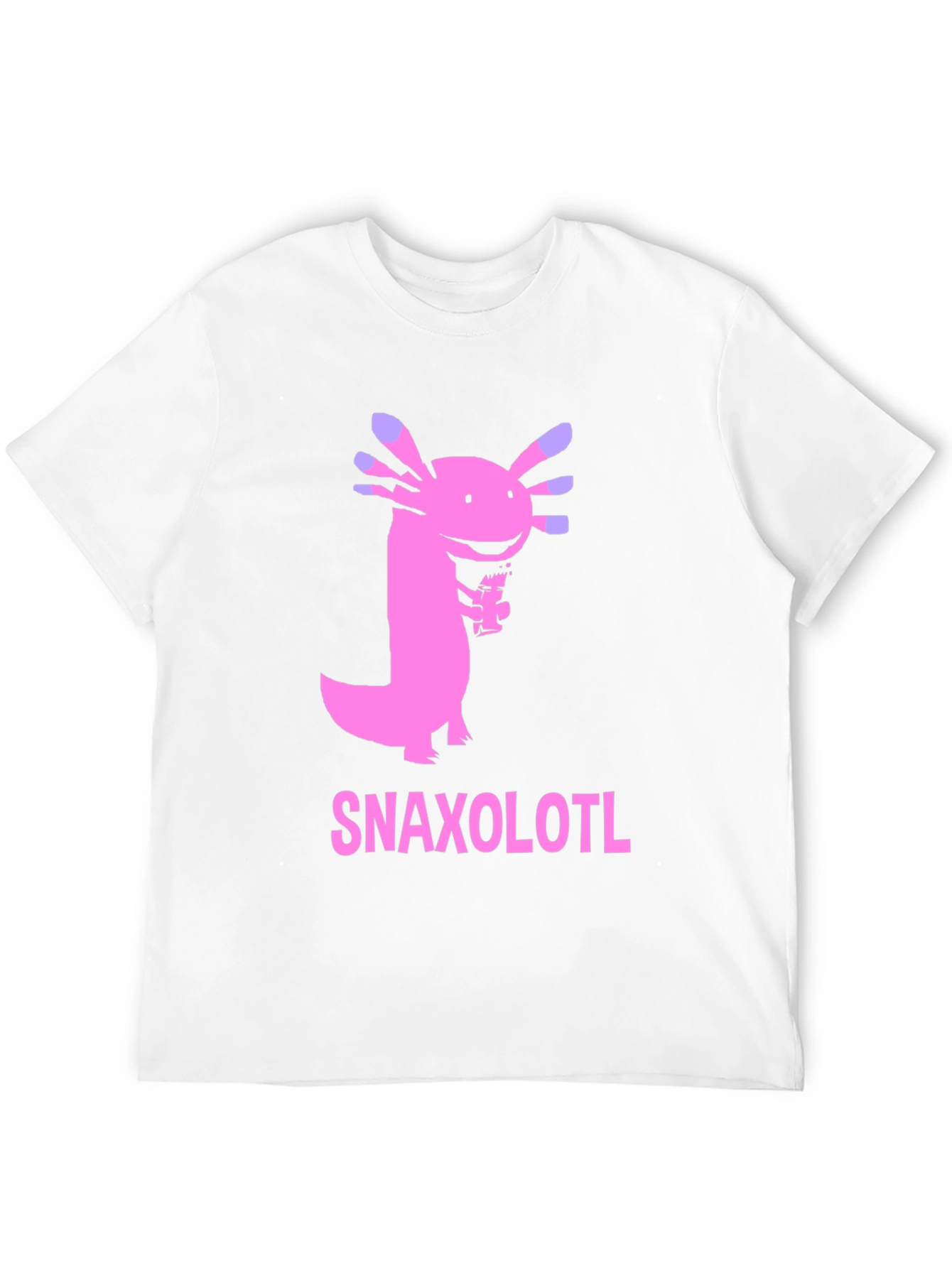 Black Snaxolotl Black T-Shirt - Funny Axolotl Snack Design view 12