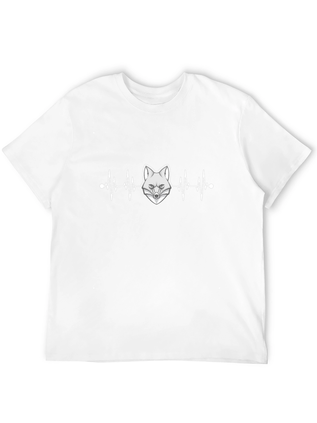 Black Fox Heartbeat T-Shirt - Cool Graphic Tee view 12