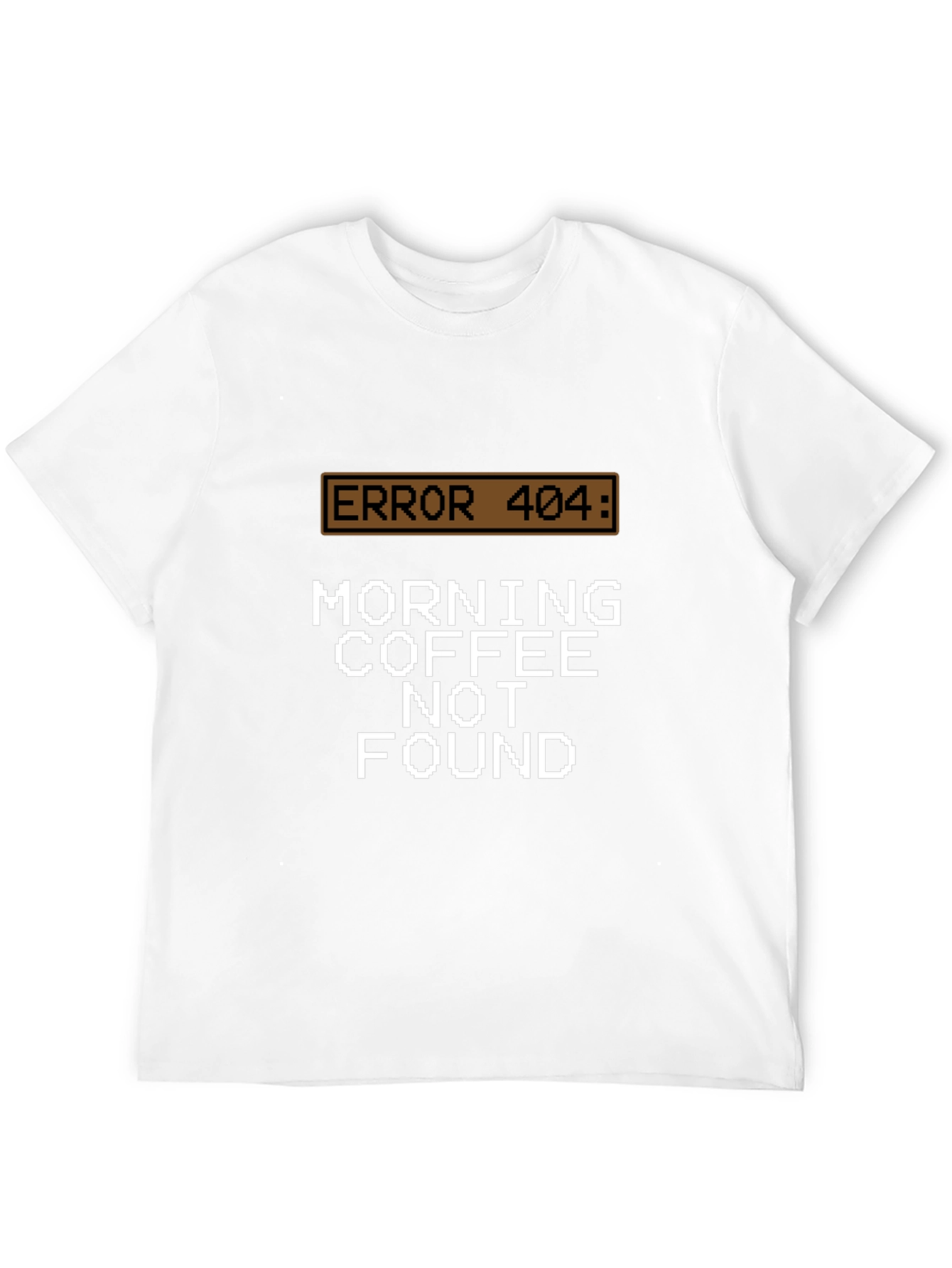 Black Error 404 Morning Coffee Not Found Black T-Shirt view 12