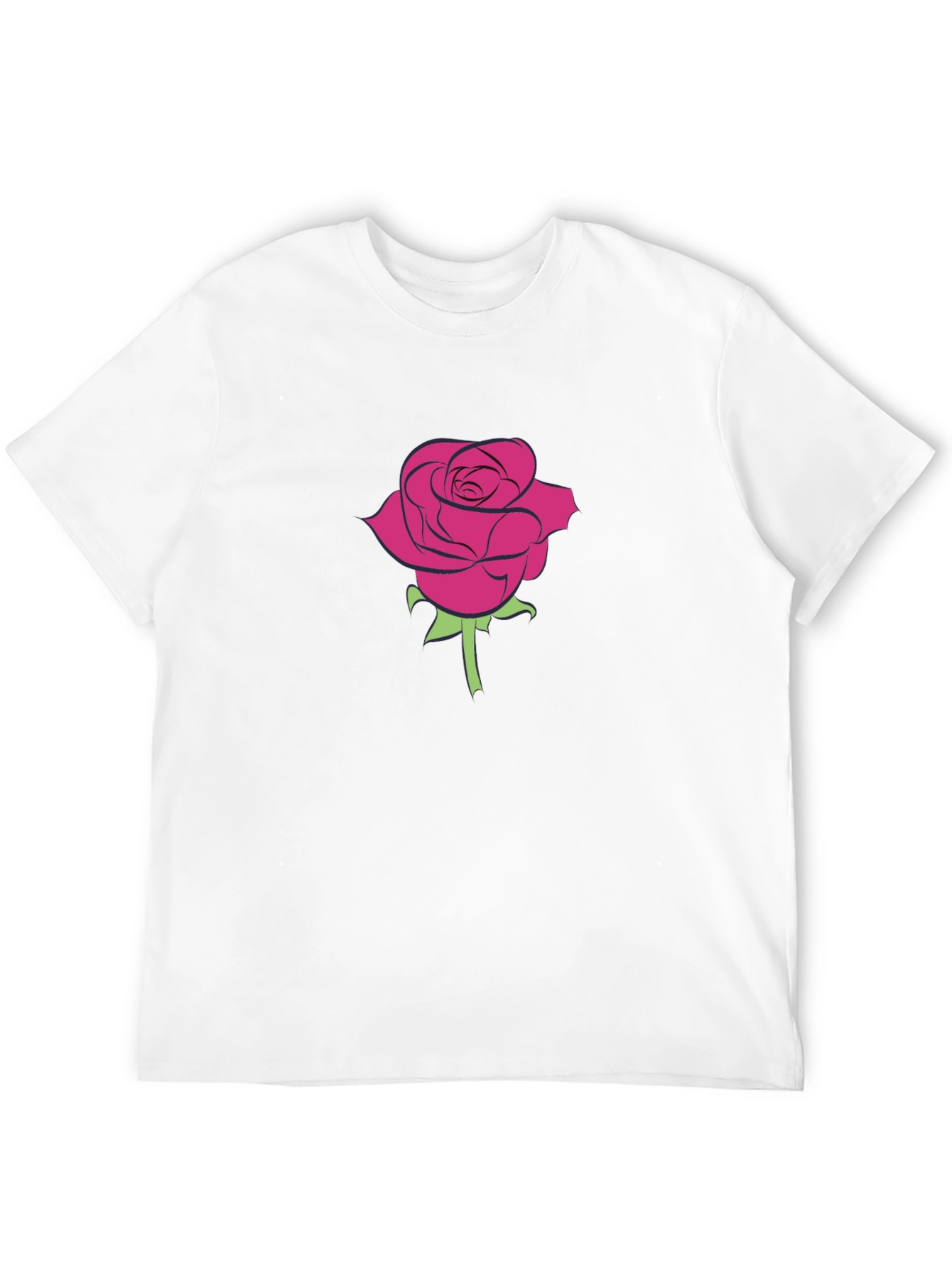 Black Rose Graphic Tee - Men's Black Cotton T-Shirt view 12