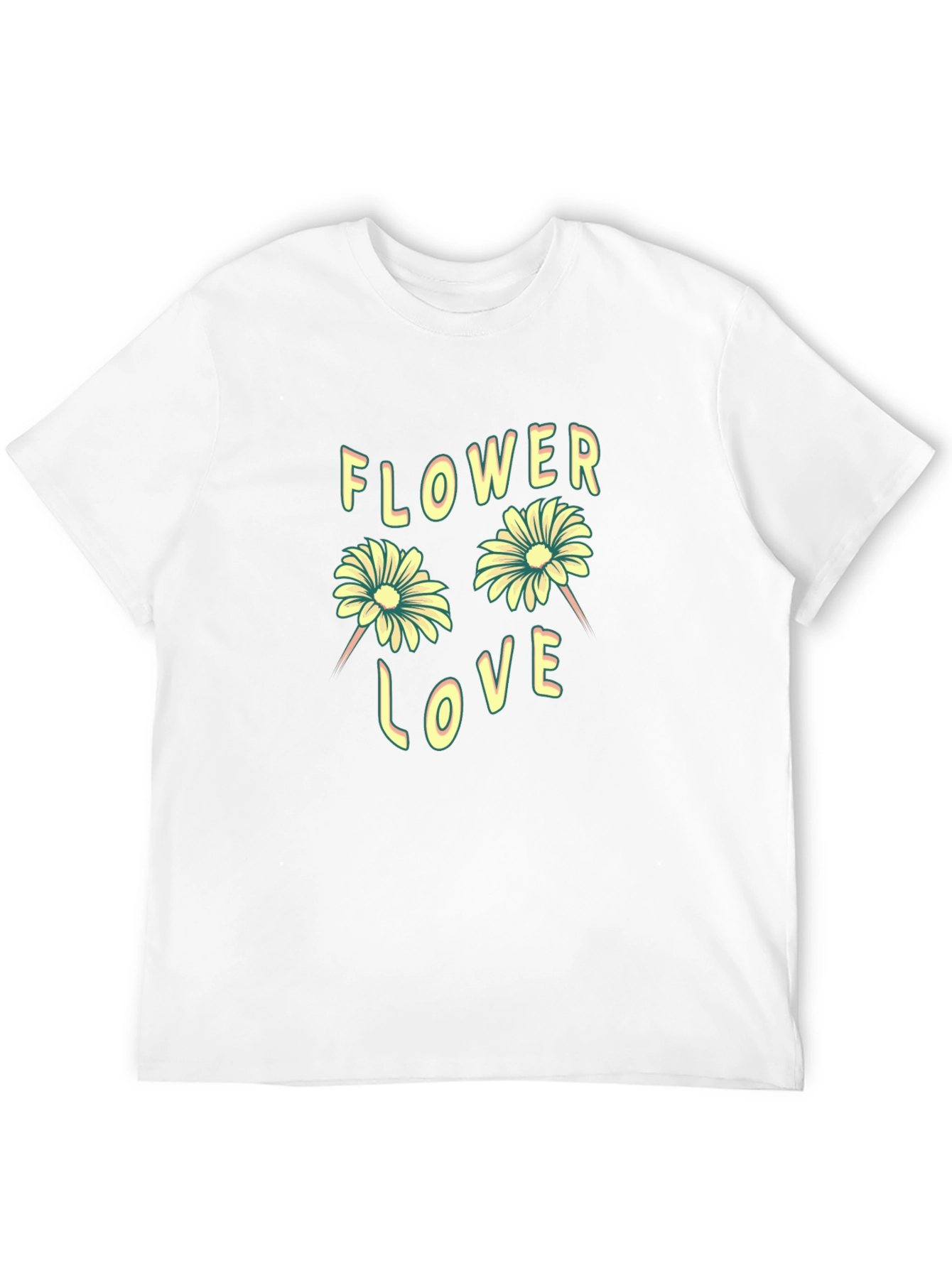 Black Flower Love Graphic Tee - Trendy Unisex T-Shirt view 12