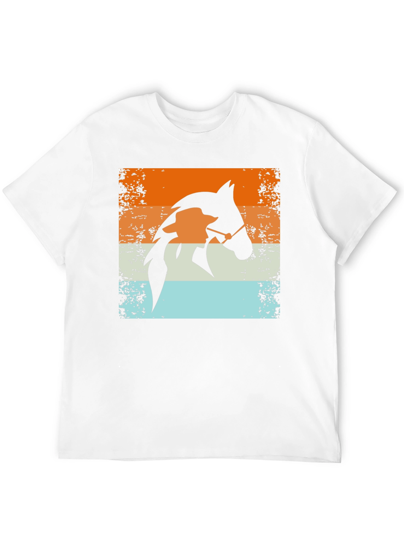 Black Retro Horse Rider T-Shirt - Equestrian Style view 12