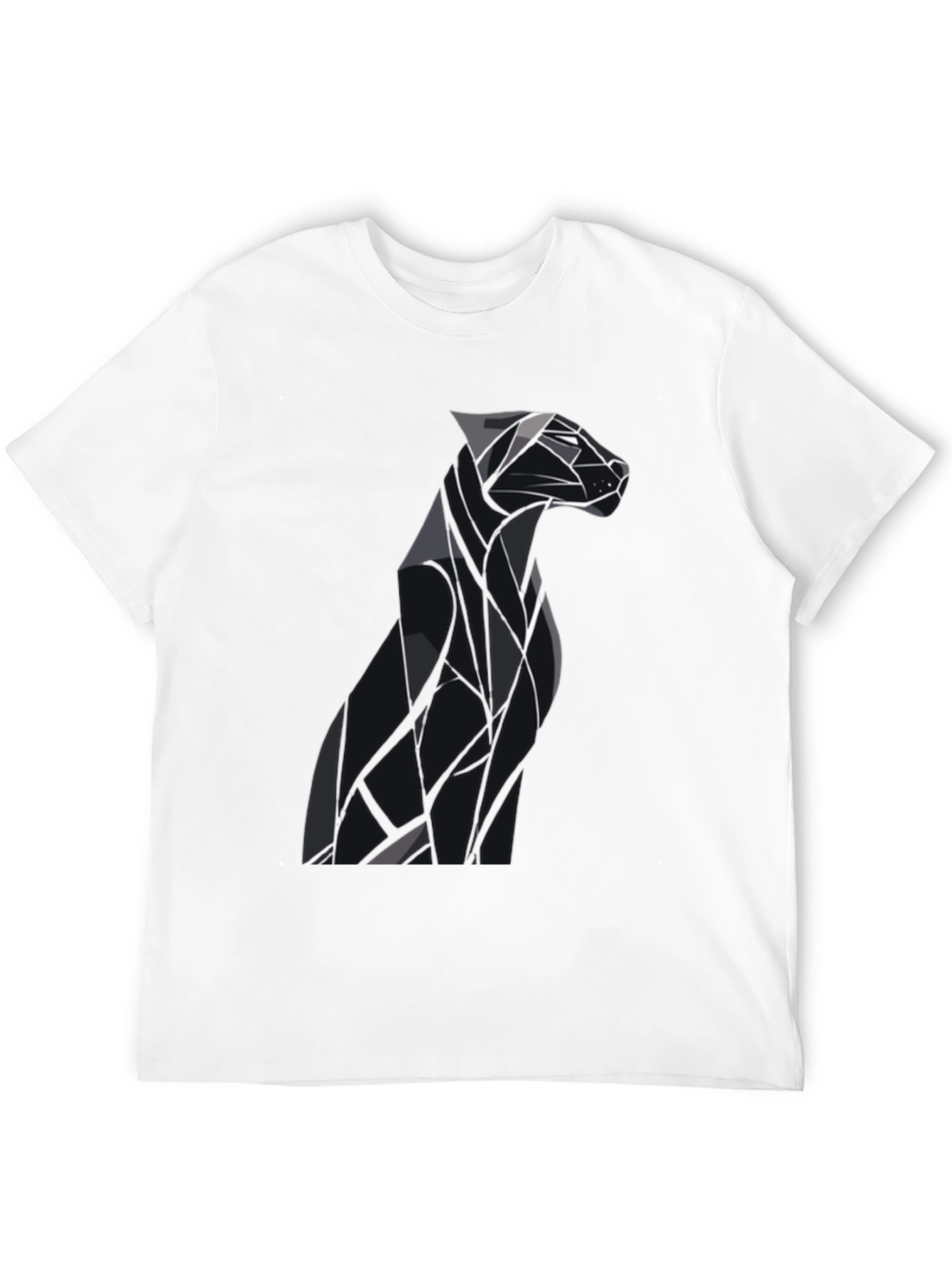 Black Geometric Dog Graphic Tee - Modern Style view 12