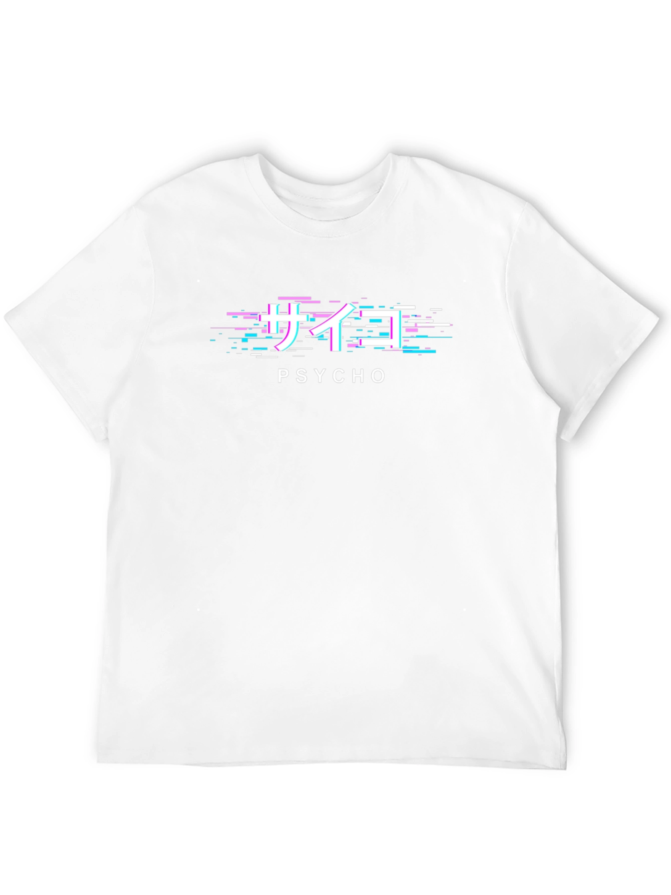 Black Psycho Glitch Text T-Shirt - Cool Japanese Inspired Design view 12