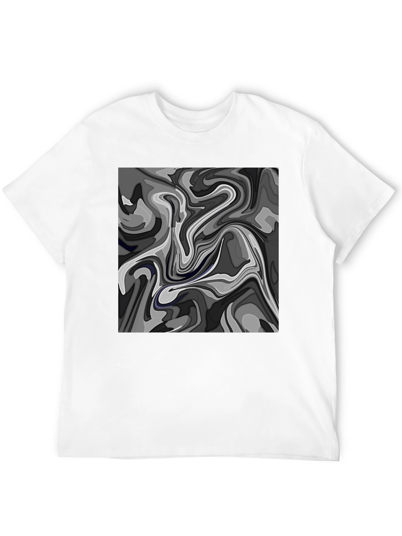 Black Abstract Swirl Graphic T-Shirt view 12