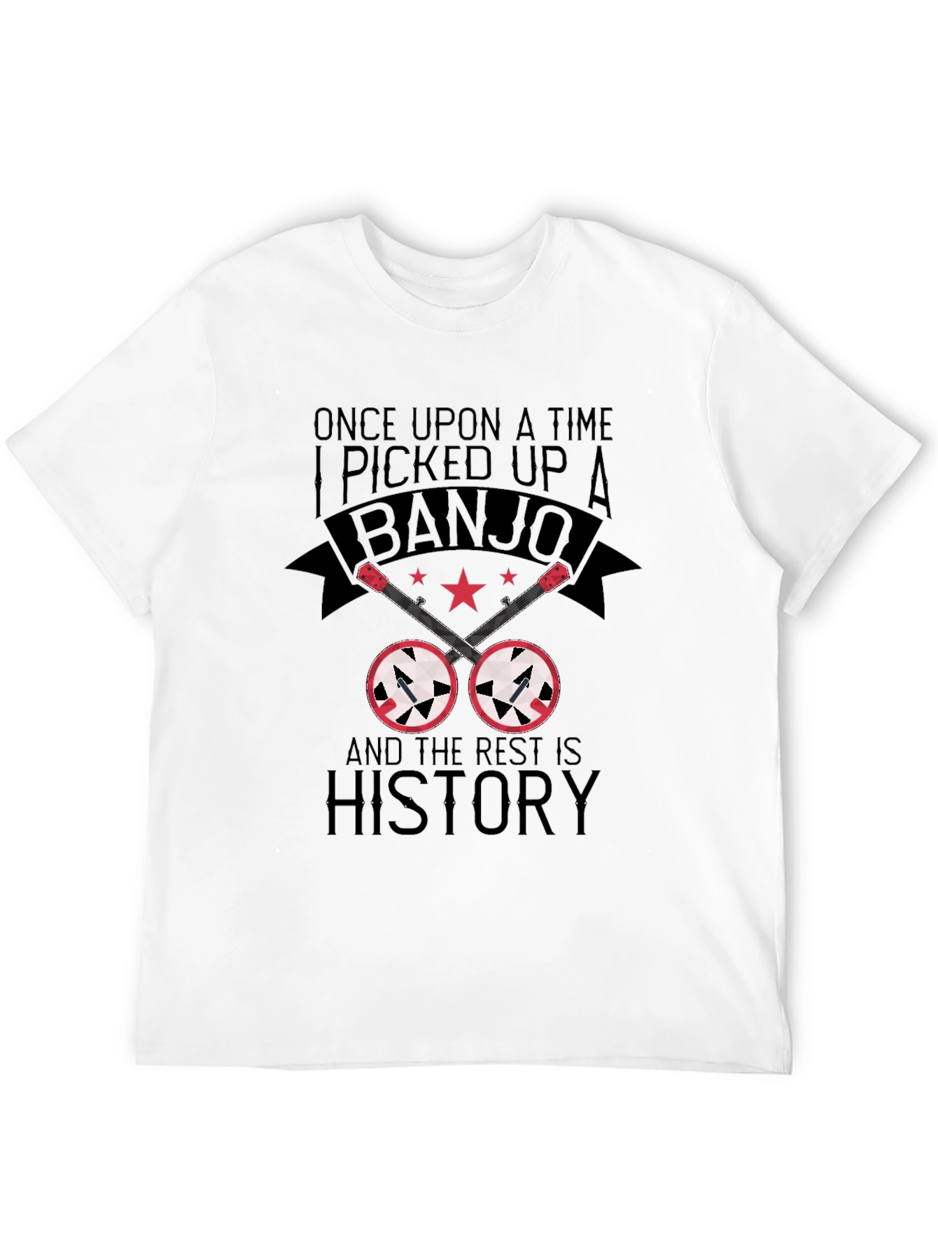 Black Banjo Player T-Shirt: Once Upon a Time I Picked Up a Banjo view 12