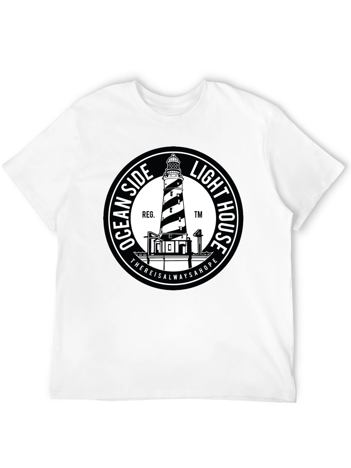 Black Oceanside Lighthouse T-Shirt - Black Graphic Tee view 12
